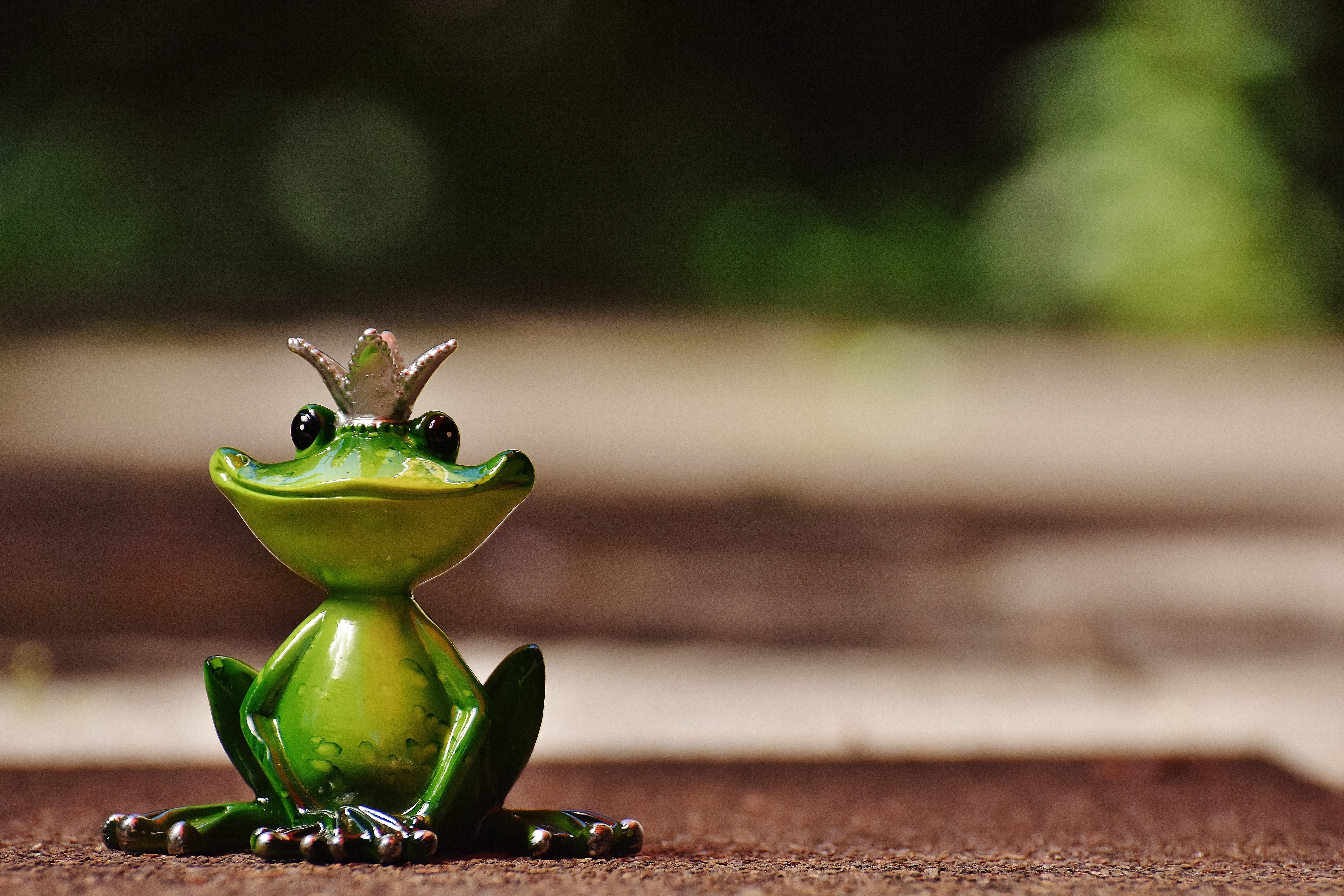 indoors, cute, focus, figure, crown, shallow, animal, food, food and drink, still life, focus on foreground, figurine, frog, table, green Color, vegetable, HD Wallpaper
