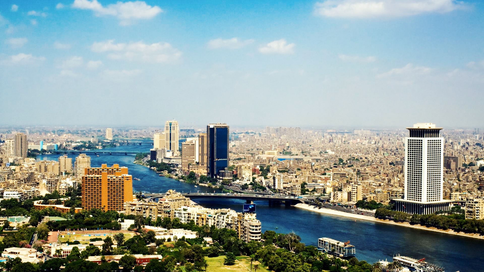 1080P, office building exterior, cairo, built structure, financial district, urban skyline, high angle view, nature, ciudad, city, africa, building, modern, HD Wallpaper