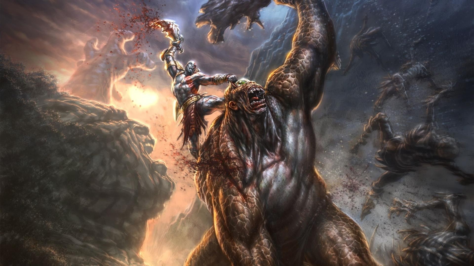 Cronus, 1080P, fantasy art, Cyclops, digital art, Zeus, artwork, ancient, HD Wallpaper