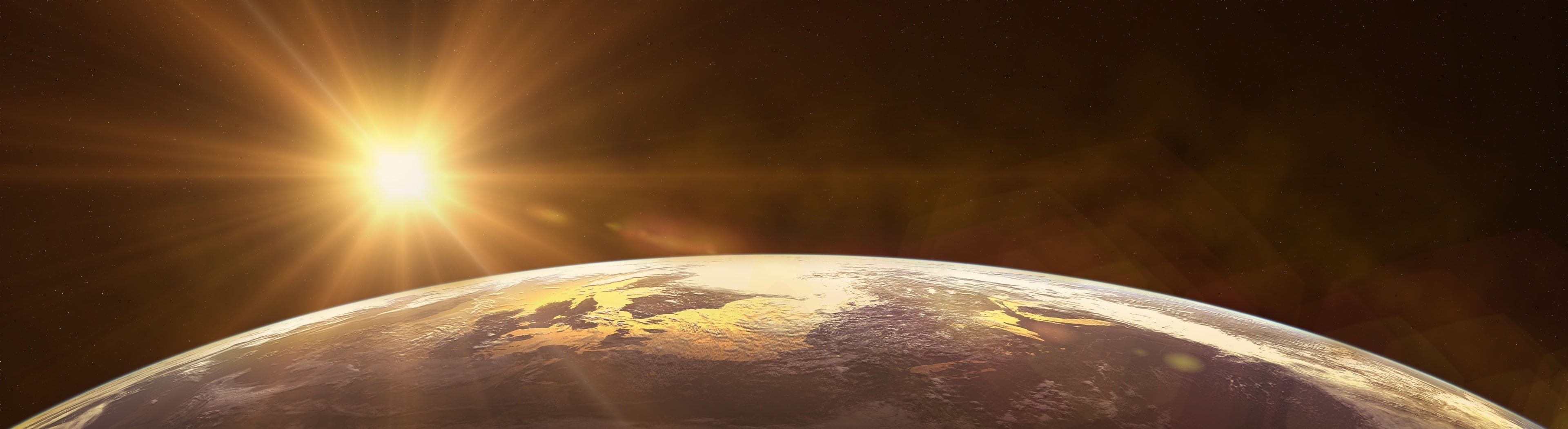 shiny, 2 monitors, planet earth, dual moitors, bright, spacecraft, nature, Space, red, light - natural phenomenon, illuminated, 2 screens, globe - man made object, HD Wallpaper