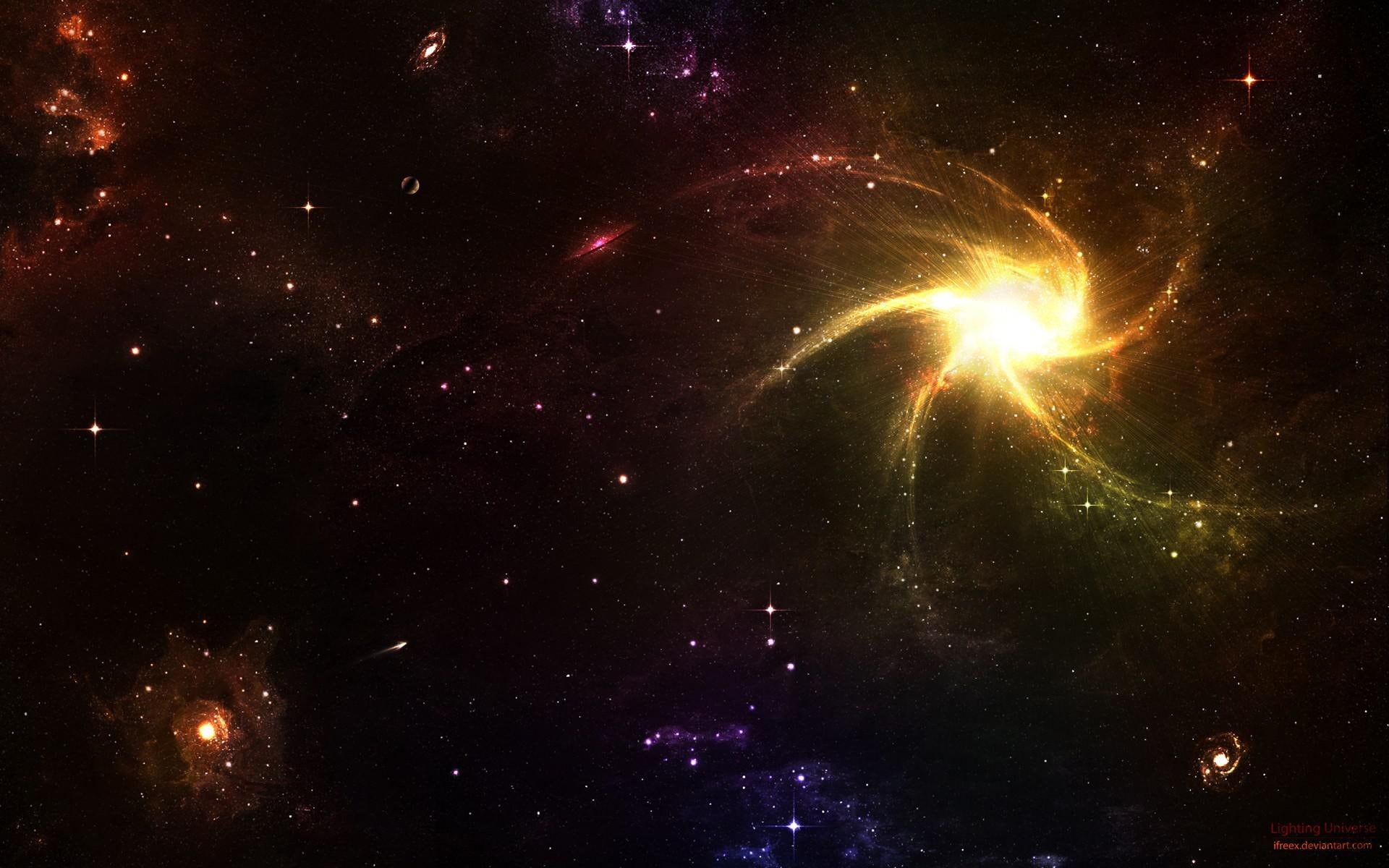 galaxies, photos, outer, stars, multicolor, 1080P, planets, space, HD Wallpaper