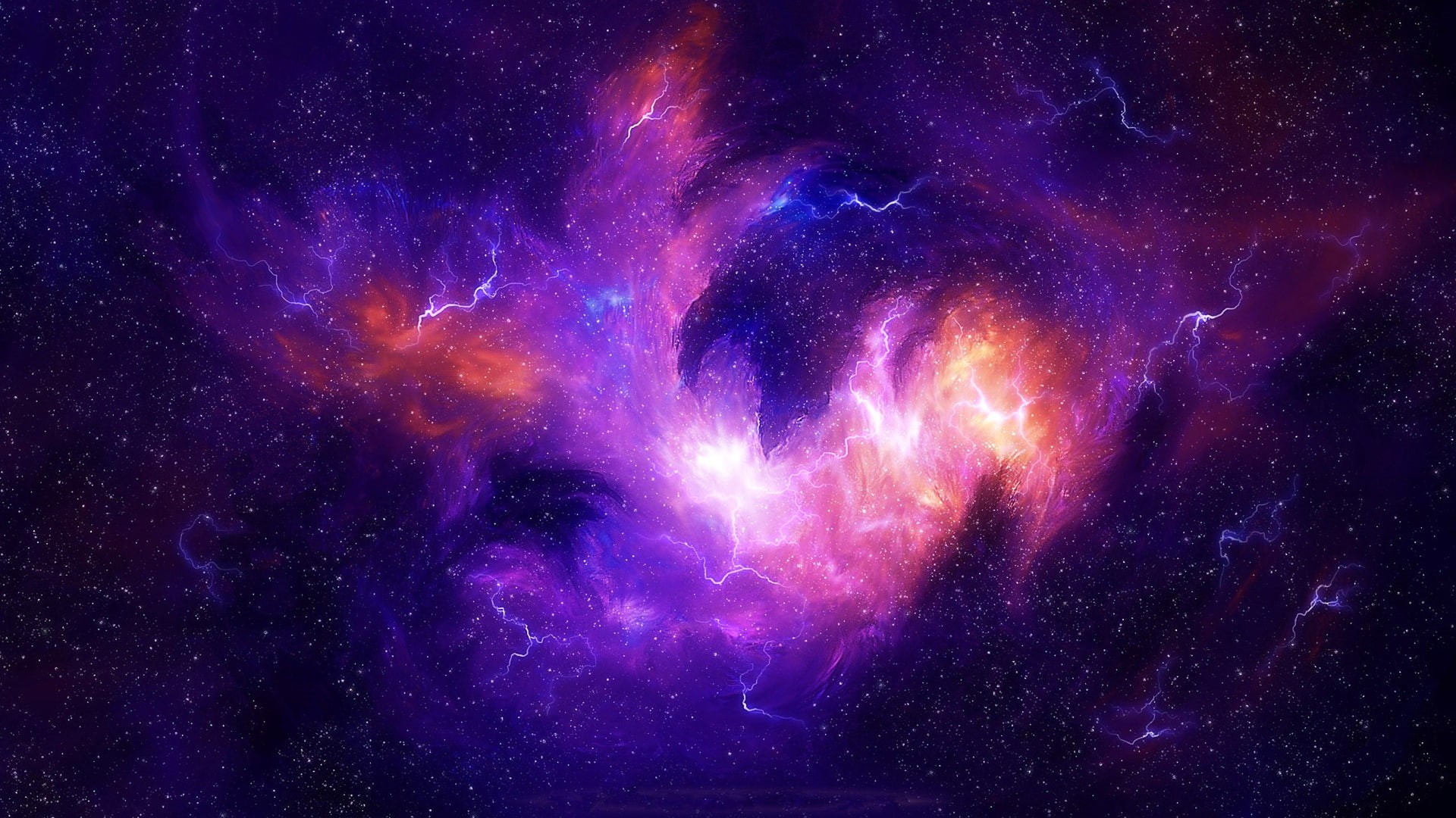 Nebula, Stars, Light, Universe, Purple, 1080P, HD Wallpaper