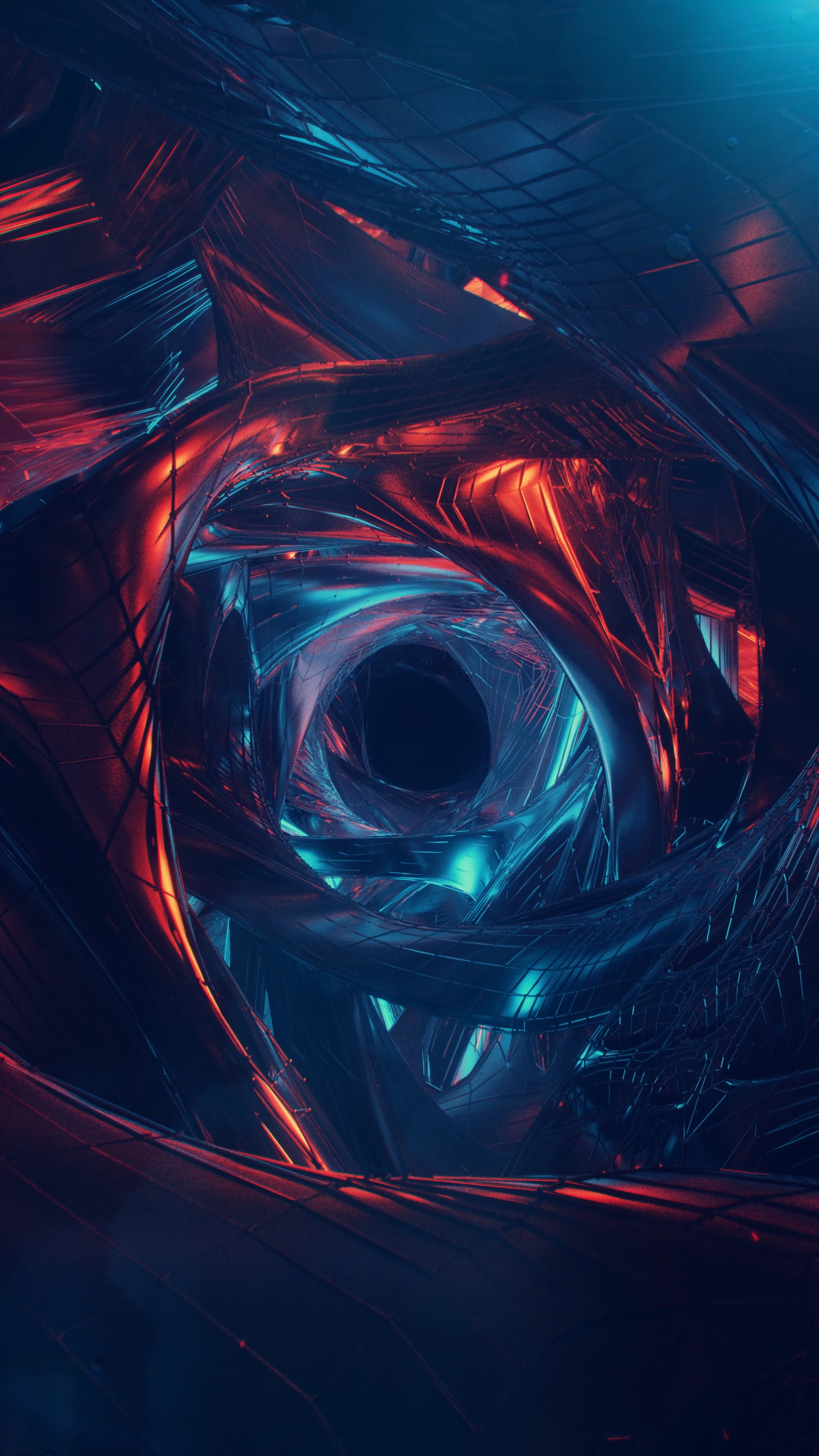 multi colored, long exposure, car, wormhole, transportation, digital composite, full frame, motion, city, motor vehicle, light trail, red, futuristic, no people, Phone HD Wallpaper
