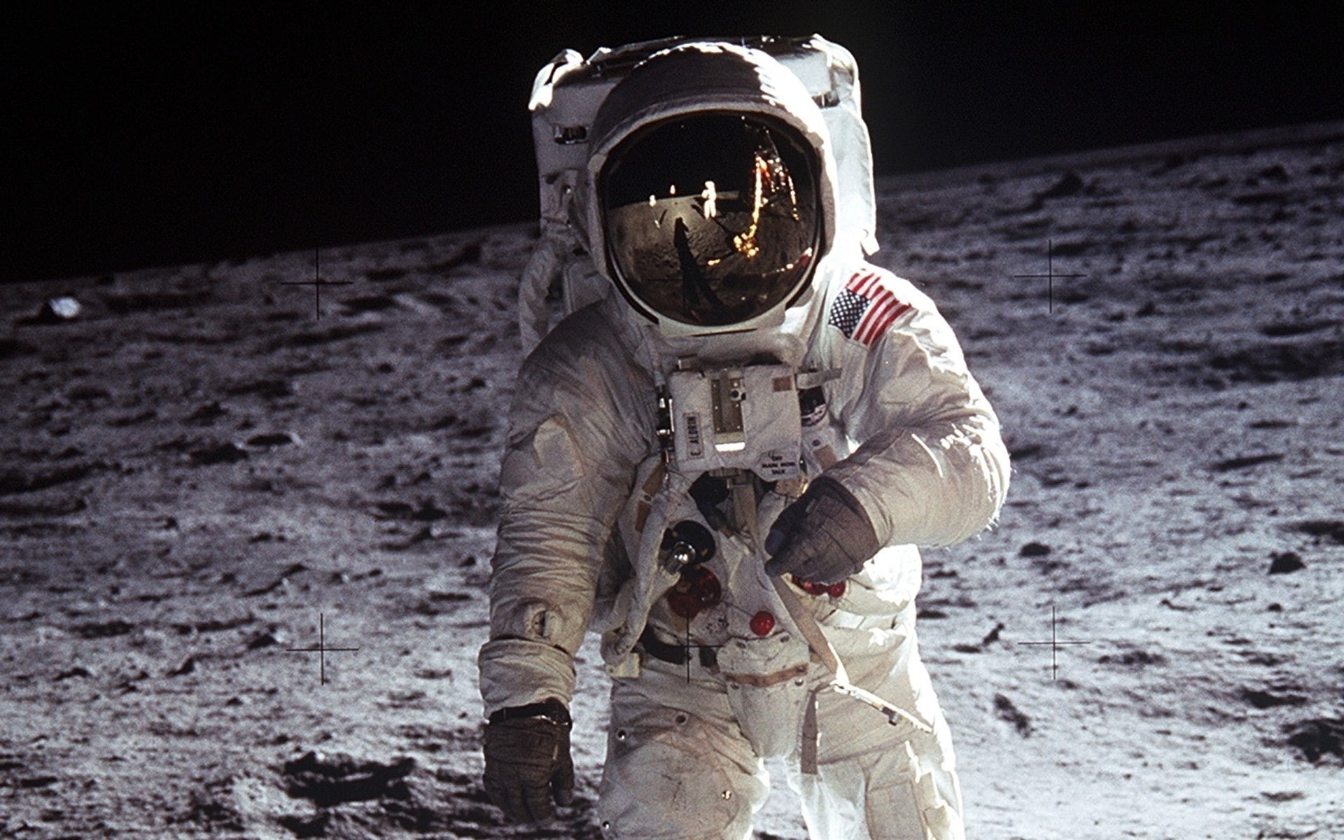 Buzz aldrin, space, Moon, NASA, 1080P, Apollo 11, HD Wallpaper