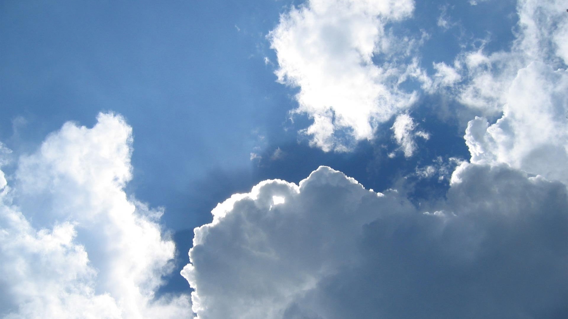 cloudscape, no People, clear, sky, softness, tranquility, idyllic, heaven, environment, scenics, blue, atmosphere, 1080P, climate, cumulus Cloud, nature, HD Wallpaper