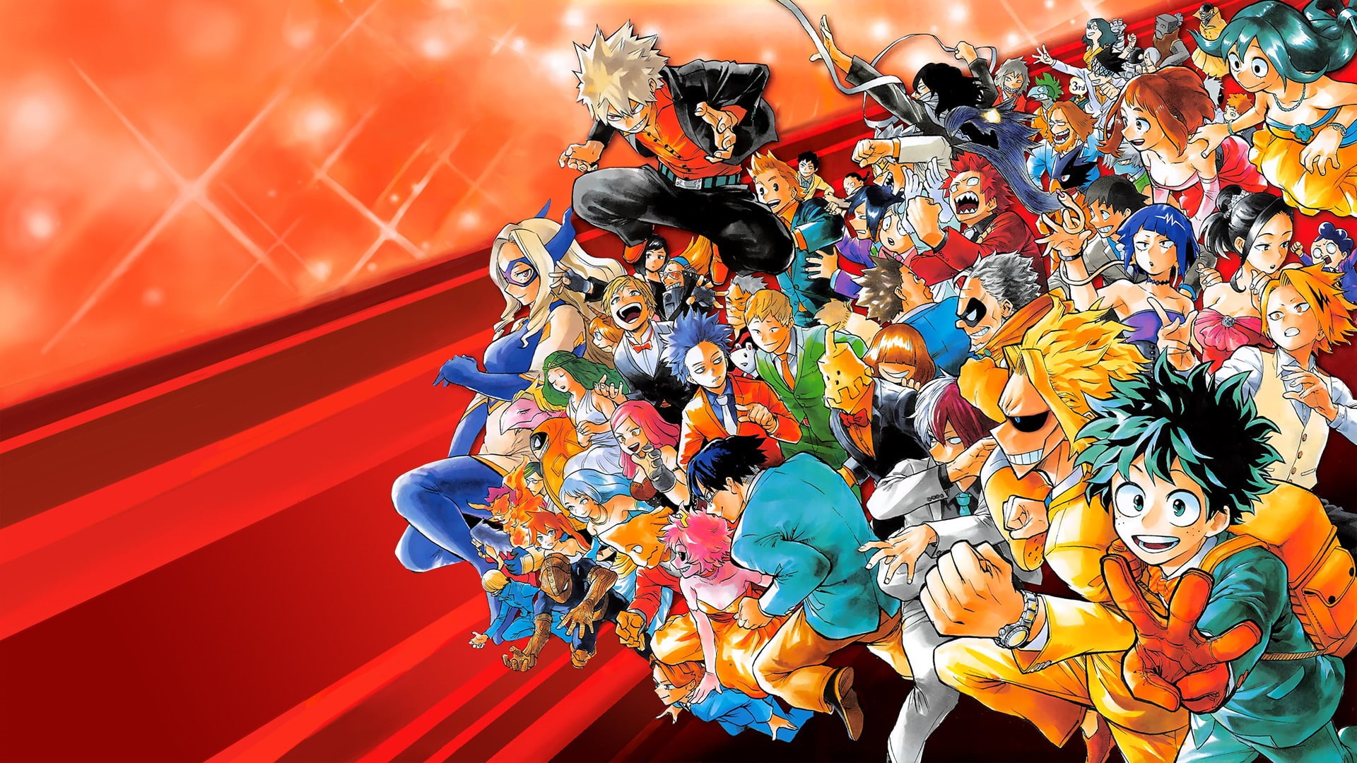 Mashirao Ojiro, My Hero Academia, Tamaki Amajiki, Mezo Shoji, Rikido Sato, Tsuyu Asui, Itsuka Kendo, Fatgum (Boku No Hero Academia), Izuku Midoriya, Minoru Mineta, HD Wallpaper