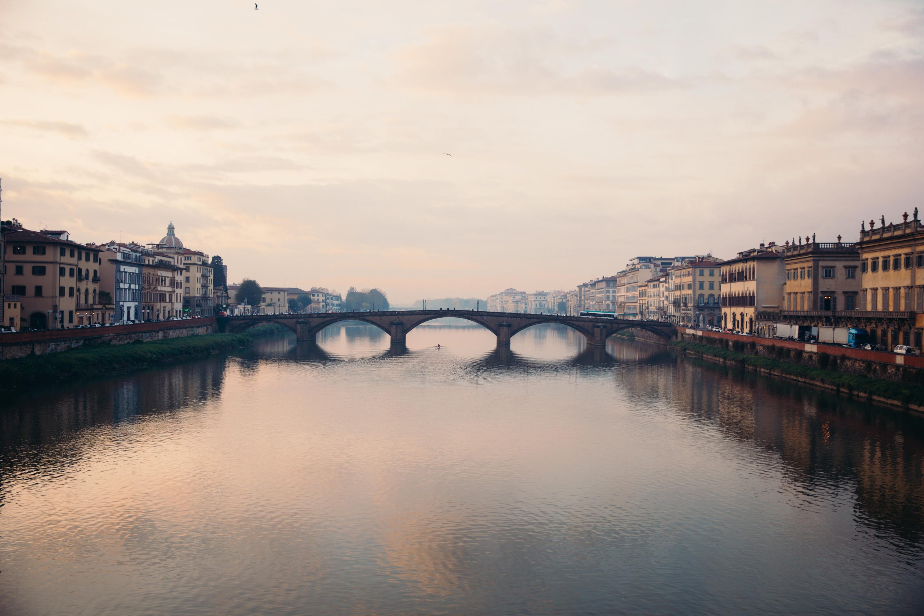 no people, history, tuscany, cloud - sky, italian, travel, destination, italy, renaissance, river, ancient, europe, bridge - man made structure, culture, HD Wallpaper