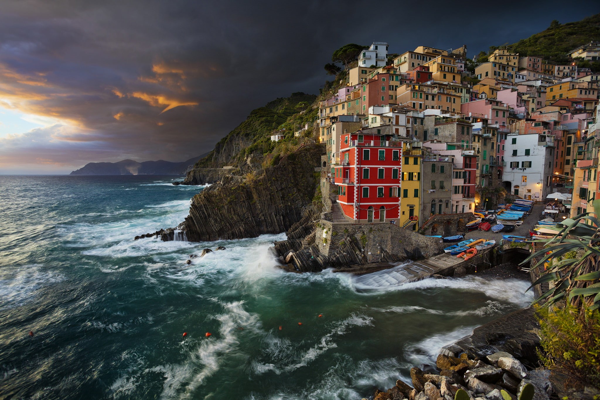 Cinque Terre, 1080P, Riomaggiore, Sea, Ocean, Italy, House, Towns, HD Wallpaper