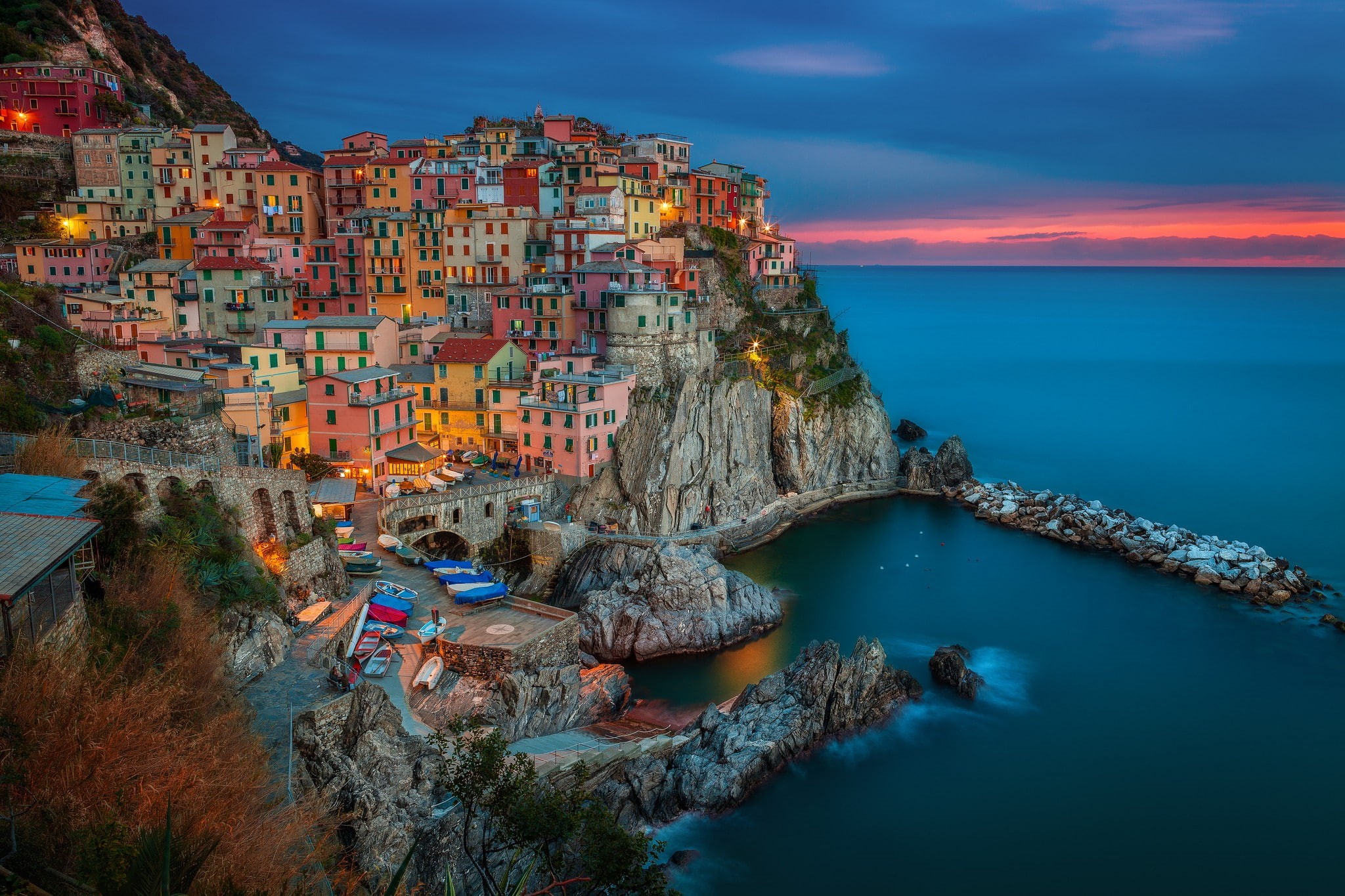 1080P, Manarola, city, landscape, Cinque Terre, Italy, HD Wallpaper