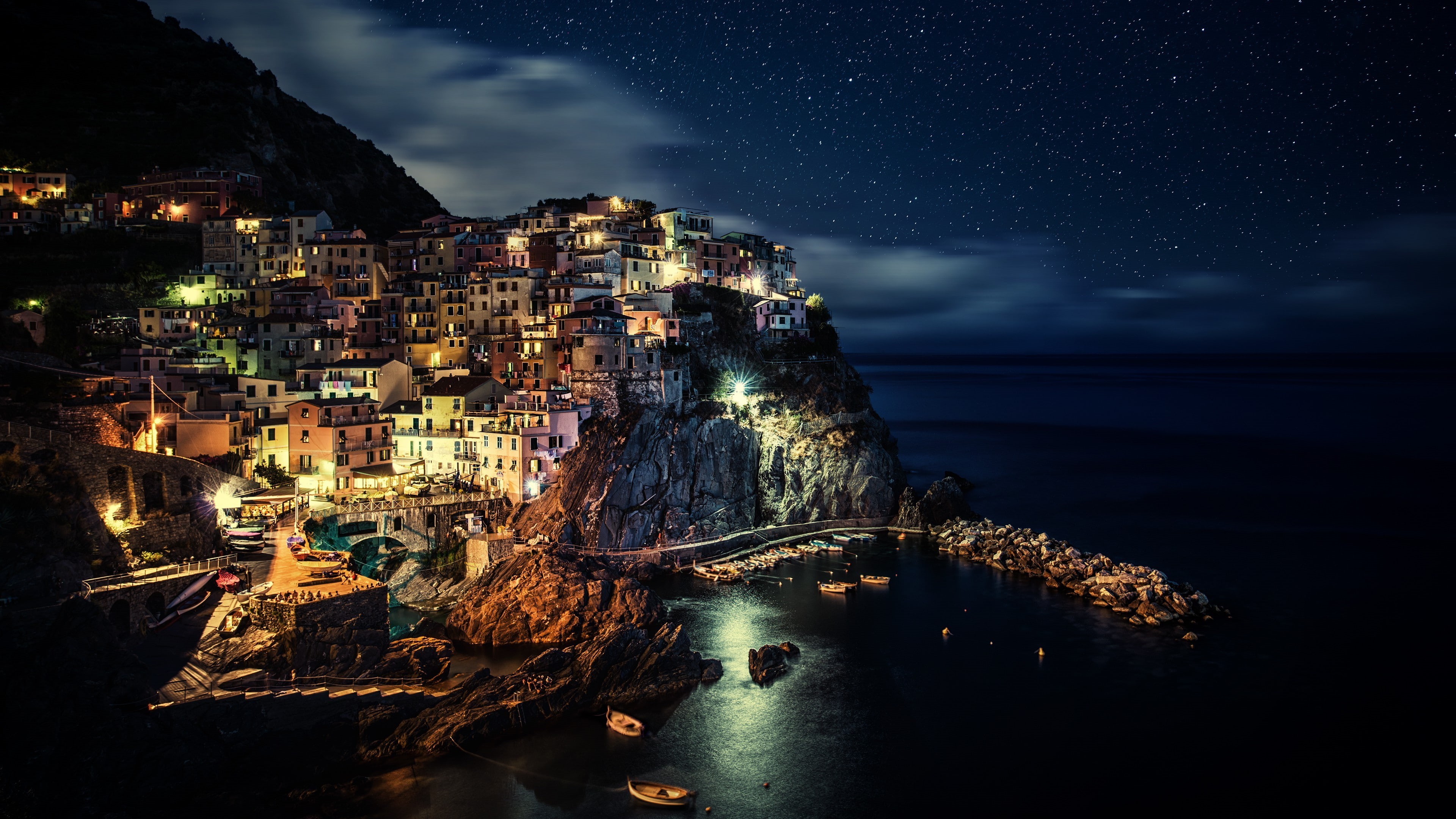 Cinque Terre, coast, 4K, city, Italy, Manarola, HD Wallpaper