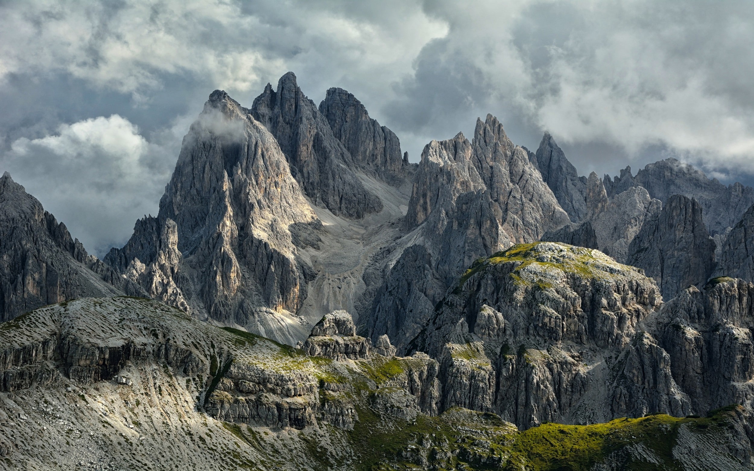 scenics - nature, rock, tranquility, mountain range, no people, Alps, beauty in nature, 1080P, summer, tranquil scene, environment, landscape, clouds, HD Wallpaper