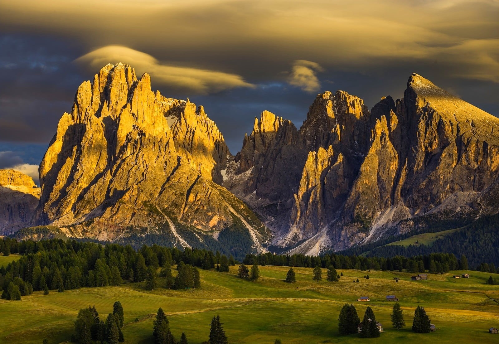 nature, trees, near, 720P, plant, scenics - nature, grass, tree, land, forest, cloud - sky, tranquility, sunlight, green, beauty in nature, snowcapped mountain, HD Wallpaper