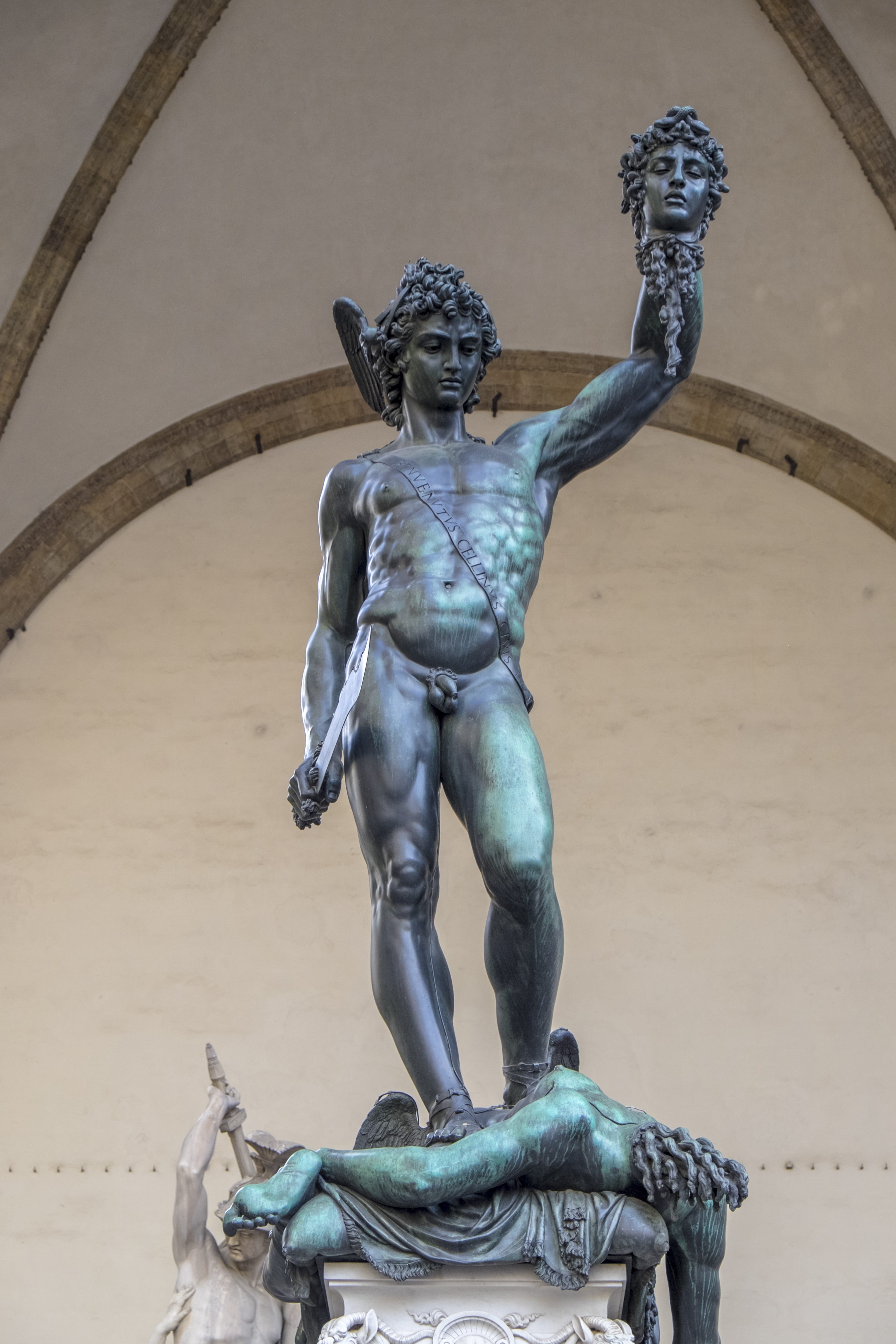 statue, day, brass, art and craft, representation, medusa, architecture, italy, built structure, mammal, animal wildlife, human representation, sculpture, Phone HD Wallpaper