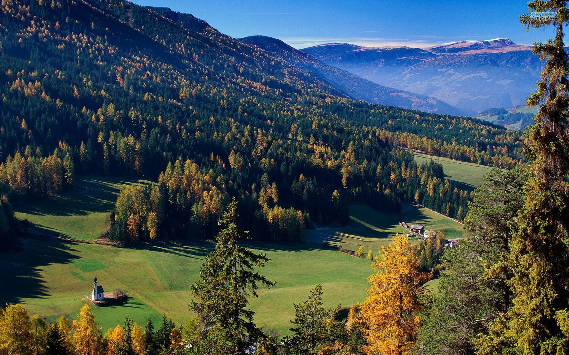 funes, trees, nature and landscapes, forests, italy, val di funes, di, 1080P, val, HD Wallpaper