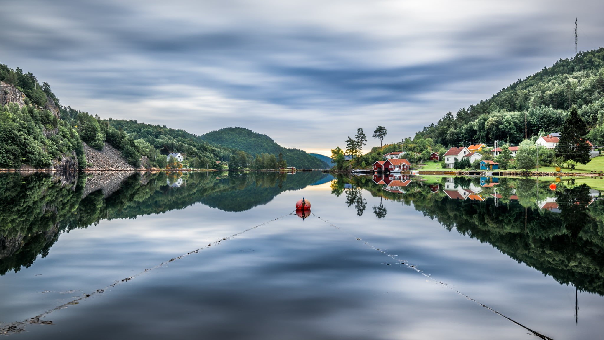 sky, sony a7, outdoors, mountain, trees, europe, body, clouds, long exposure, full frame, seascape, tree, reflection, water, travel, fe, nature, Norway, HD Wallpaper