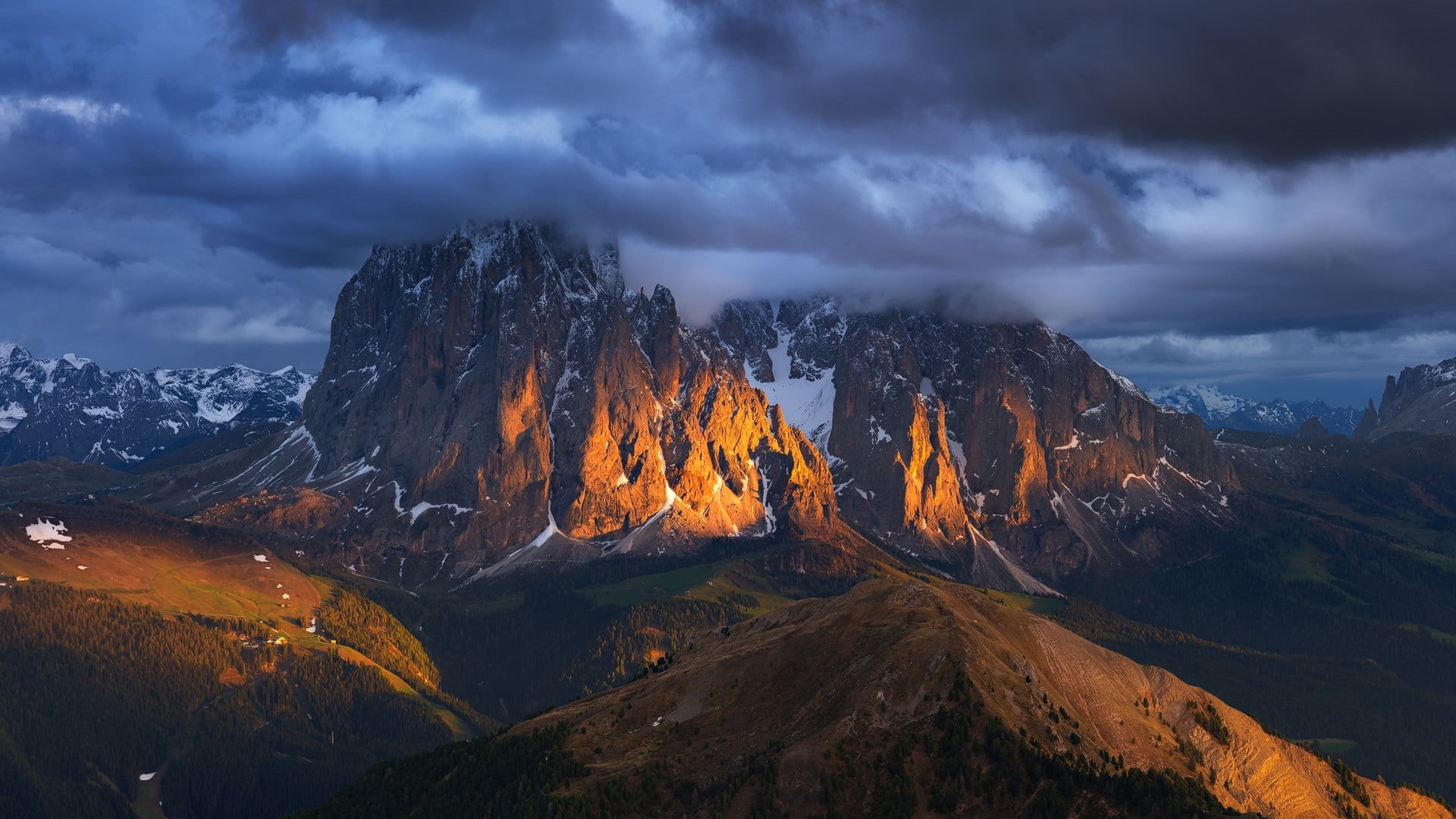travel, land, outdoors, environment, clouds, dusk, travel destinations, nature, forest, 1080P, sunset, non-urban scene, scenics - nature, landscape, mountain range, HD Wallpaper