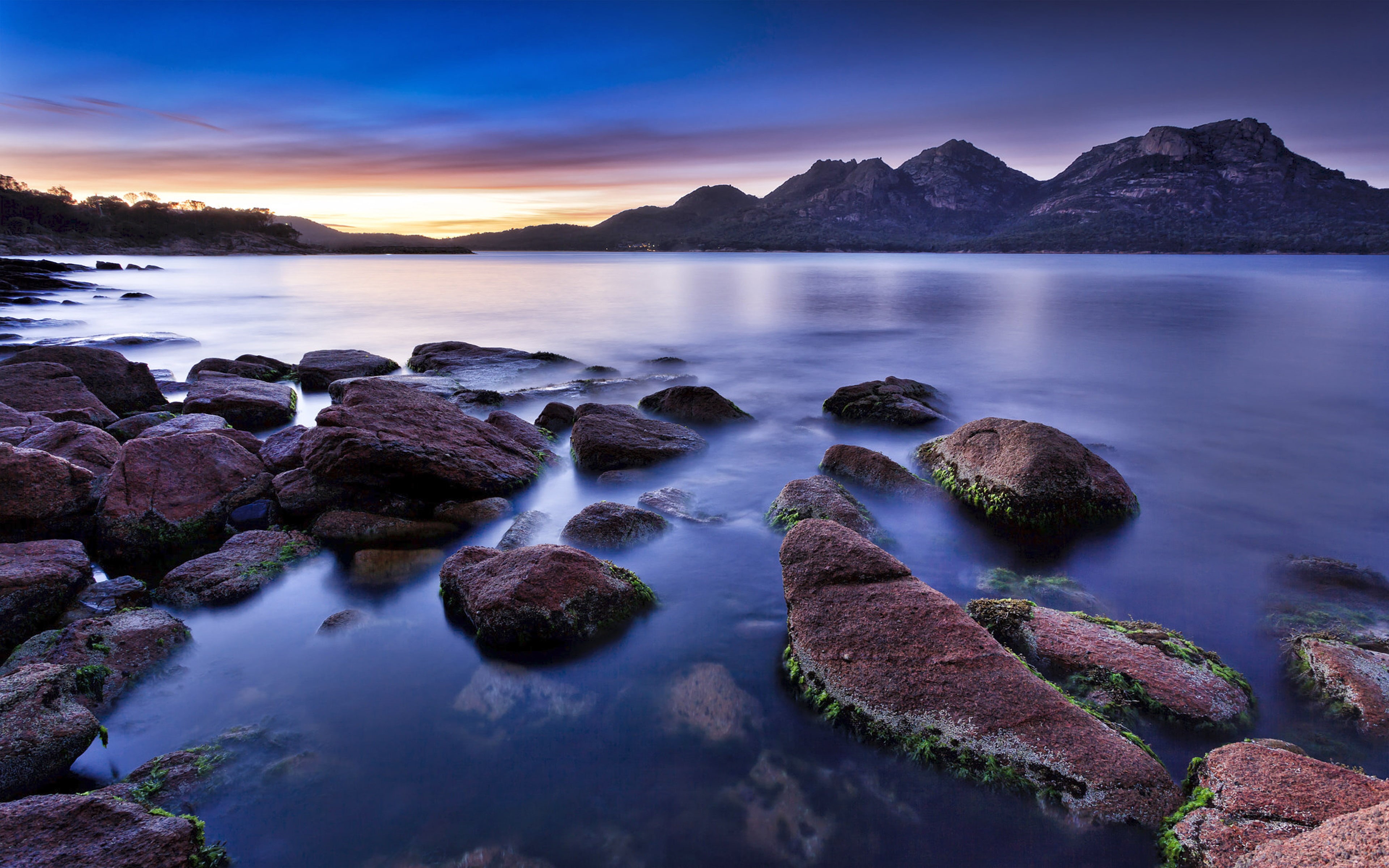 no people, freycinet, mountain, boulders, romantic sky, scenics - nature, park, cloud - sky, rocky, beauty in nature, coastline, tranquil scene, nature, HD Wallpaper