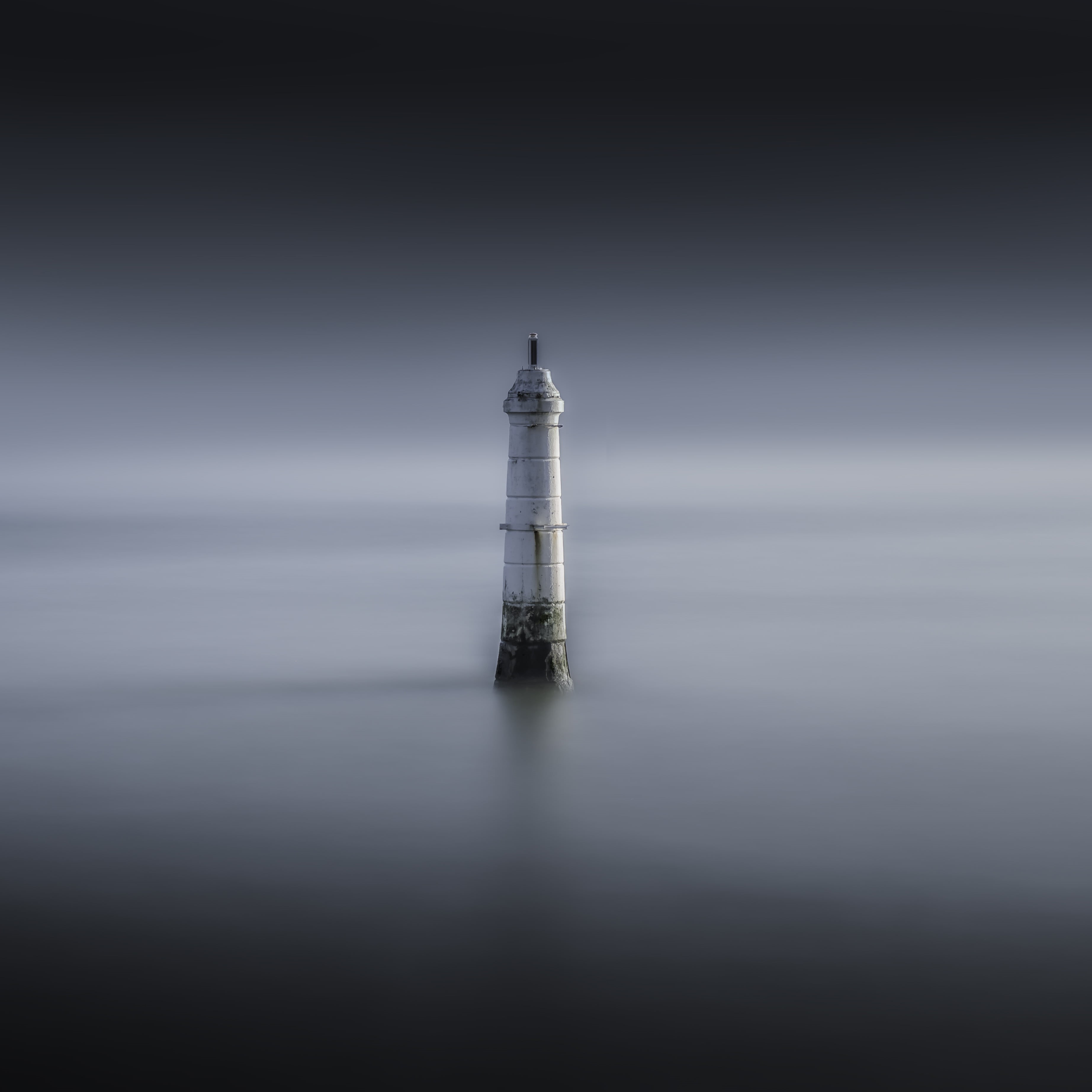 Shaldon, concrete, campbell, tower, jones, photography, water, andi, Lighthouse, 2K, com, surrounded, white, Phone HD Wallpaper