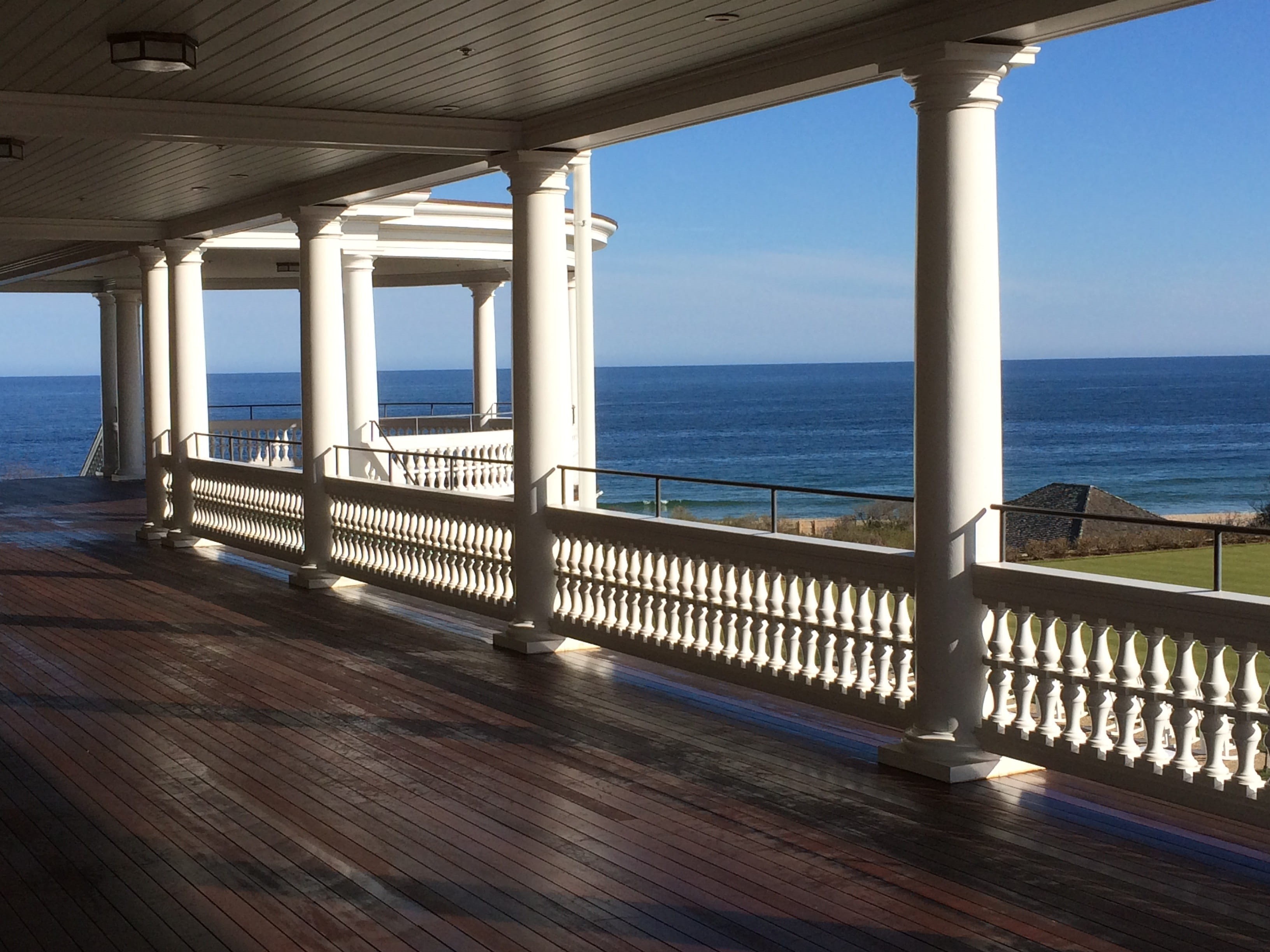 no people, water, built structure, veranda, relaxation, balcony, white, deck, coast, window frame, wood, hotel, rhode island, sea, wood - material, 2K, HD Wallpaper