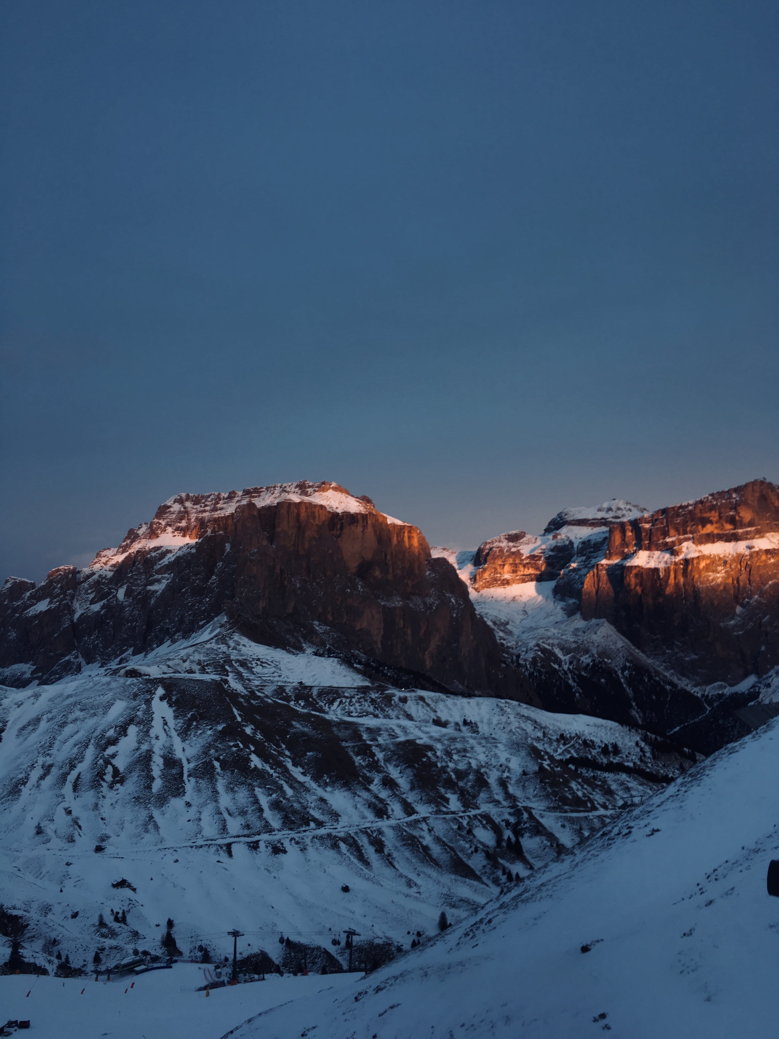 tranquility, mountain, landscape, nature, day, idyllic, località passo sella, scenics - nature, formation, mountain range, winter, environment, cold temperature, Phone HD Wallpaper