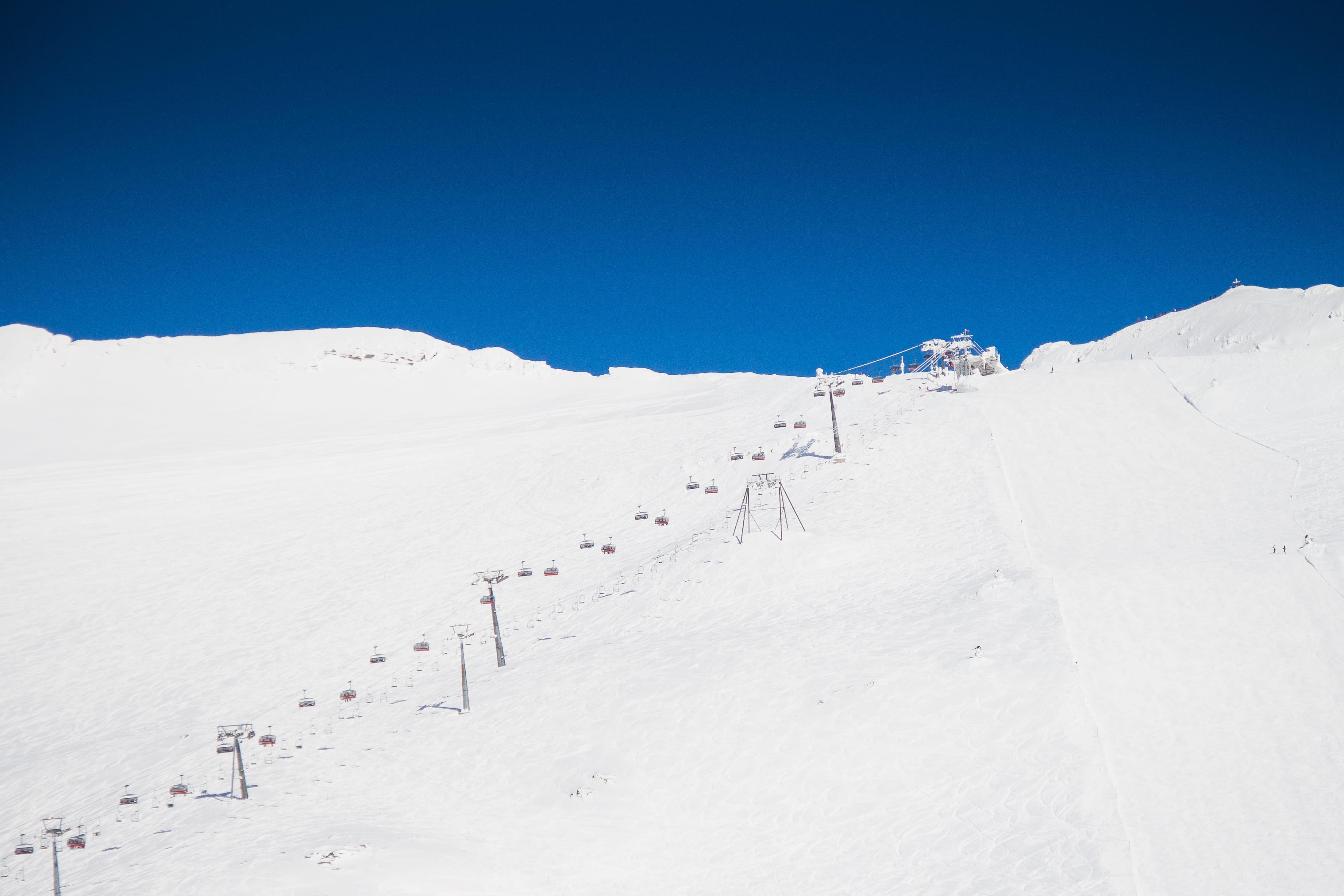sport, sky, ski lift, cold temperature, white color, Mölltaler Glacier, amp, beauty in nature, blue, mountain, 4K, ski Slope, winter Sport, snow, travel destinations, HD Wallpaper