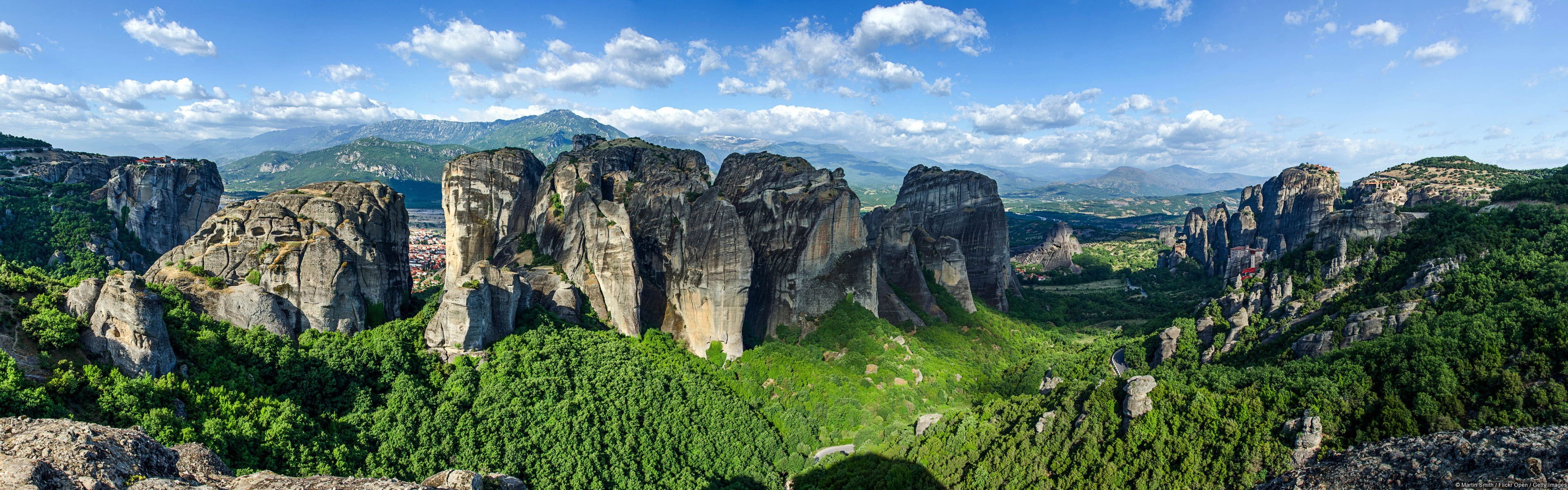 Italy, photography, gray, forest, rock, mountains, 4K, panorama, landscape, panoramic, HD Wallpaper