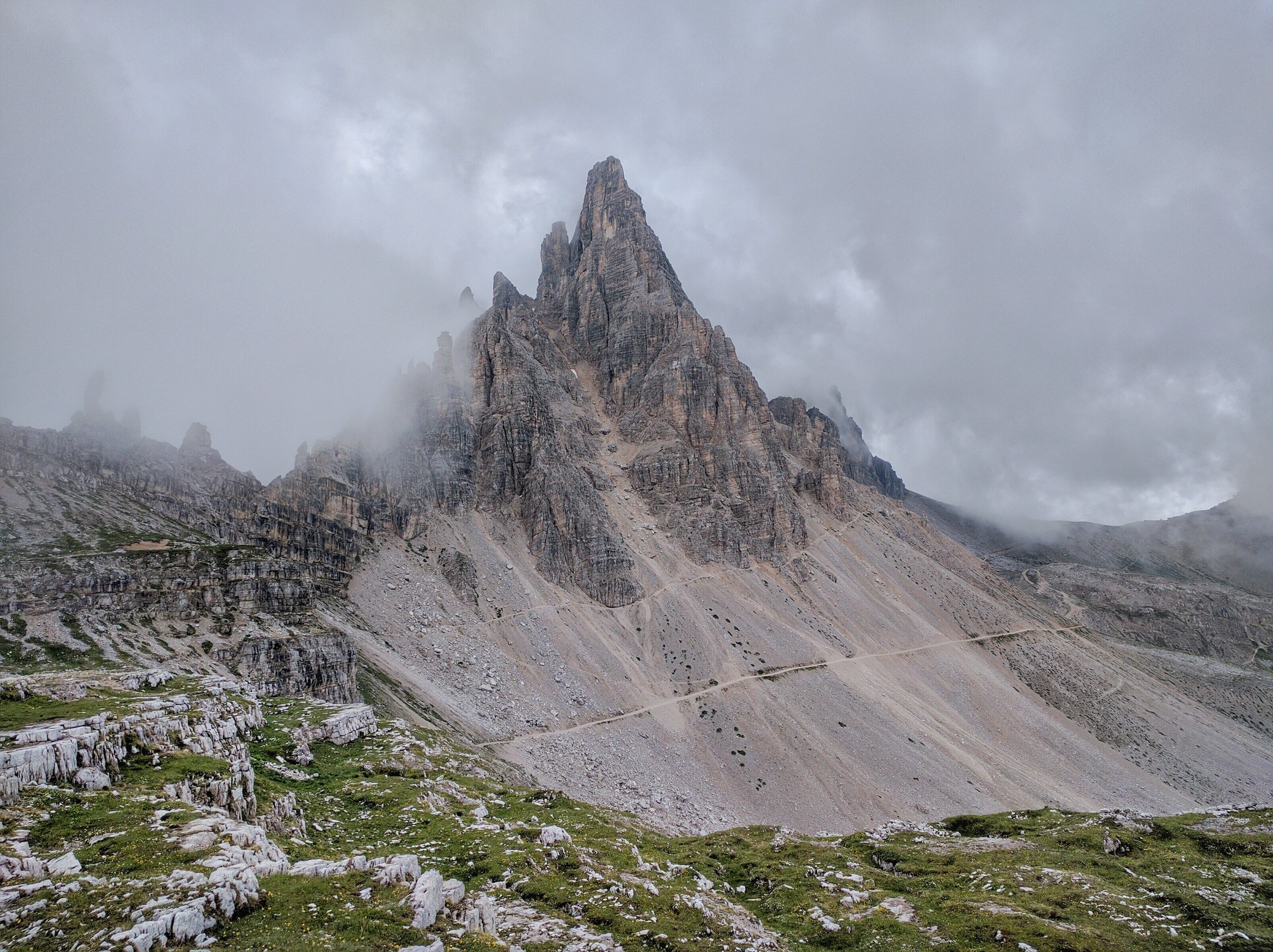 locatelli rifugio, alps, environment, sexten / sesto, hill, italian alps, mountainside, italy, rifugio locatelli, mountain, scenery, cloud - sky, peak, HD Wallpaper