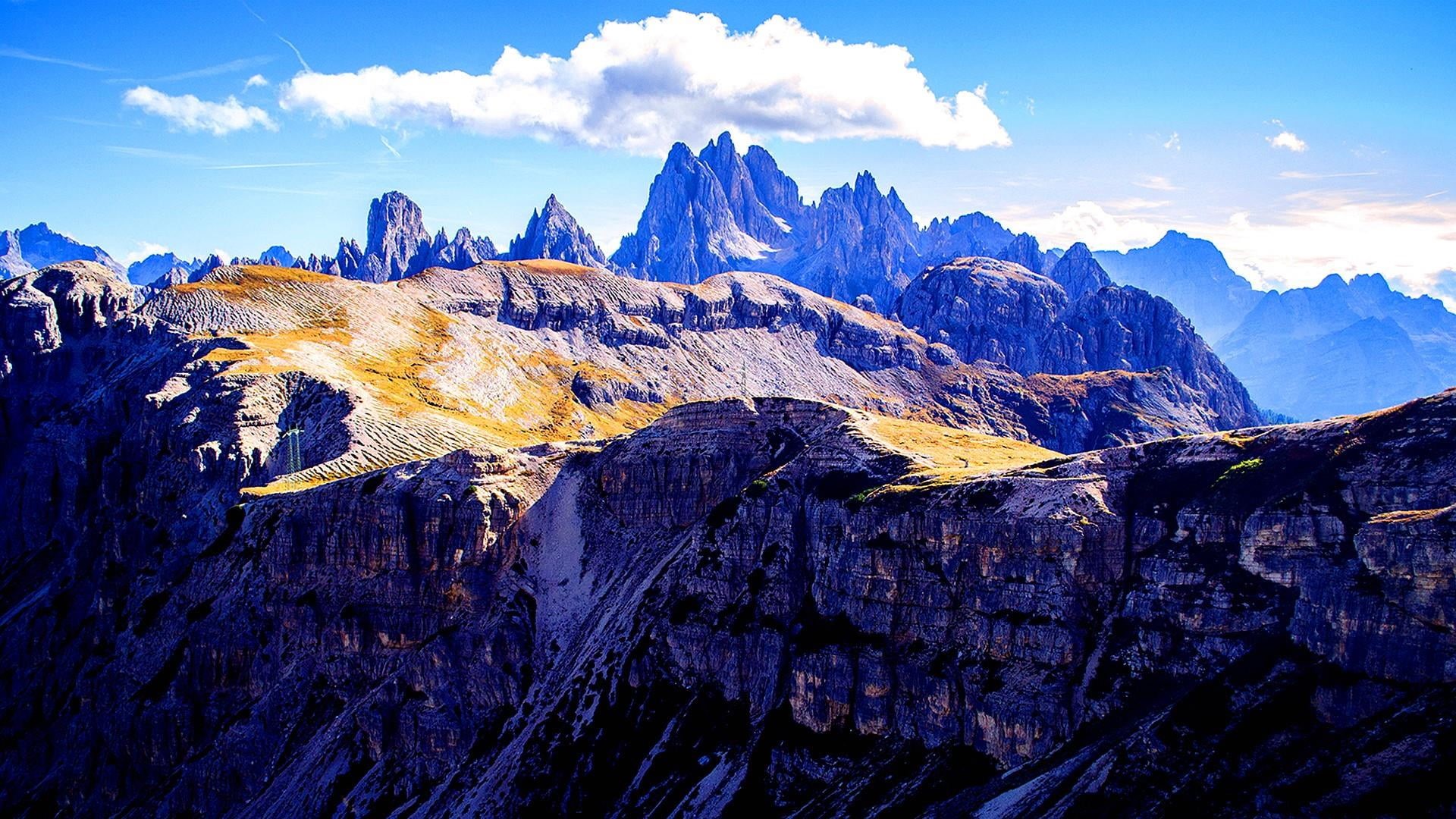 environment, non-urban scene, travel, rock, formation, nature, mountain peak, 1080P, tranquility, mountain range, scenics - nature, sky, no people, eroded, HD Wallpaper