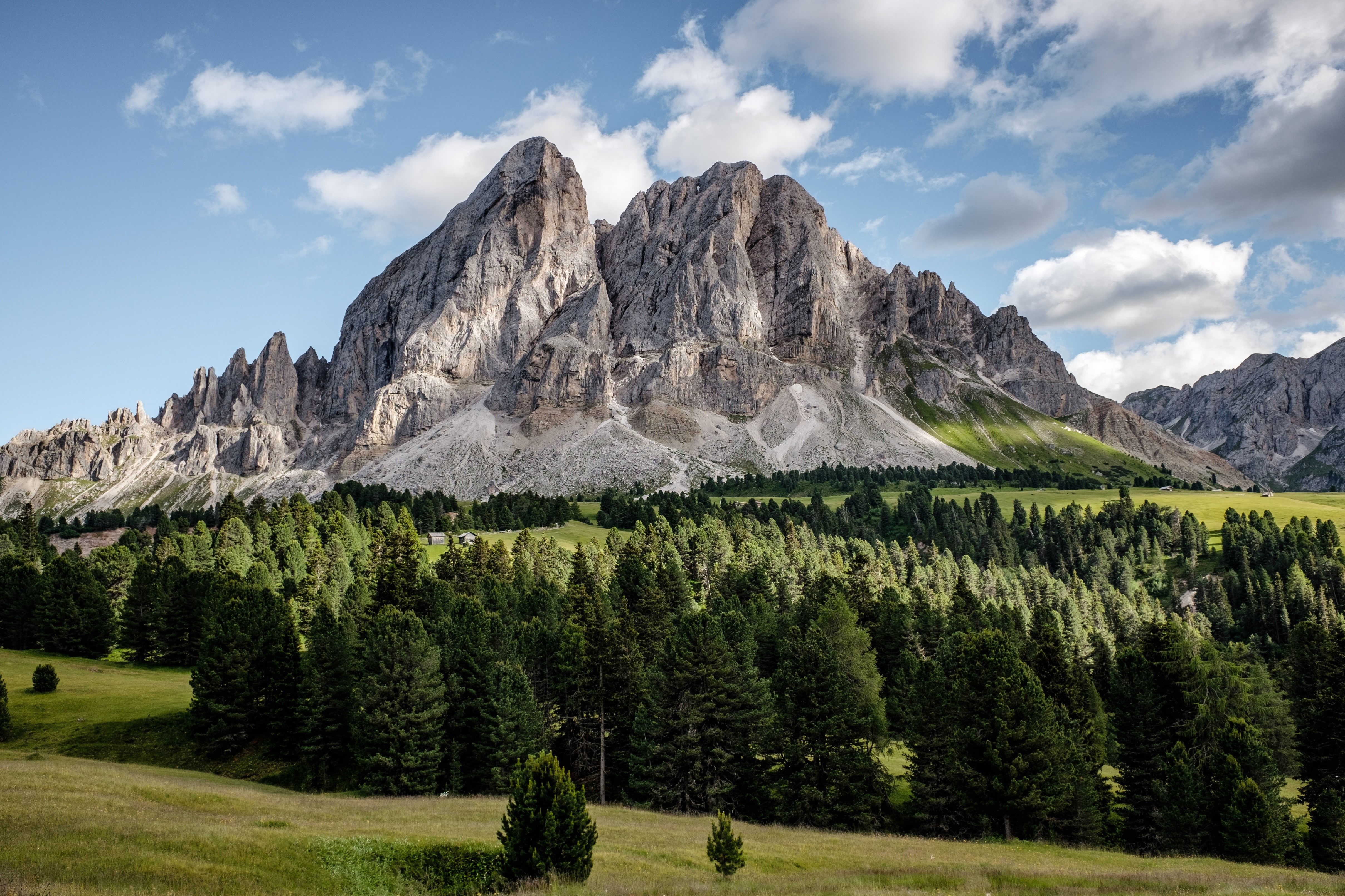 nature, trees, 4K, Peitlerkofel Mountain, Italy, mountains, South Tyrol, HD Wallpaper