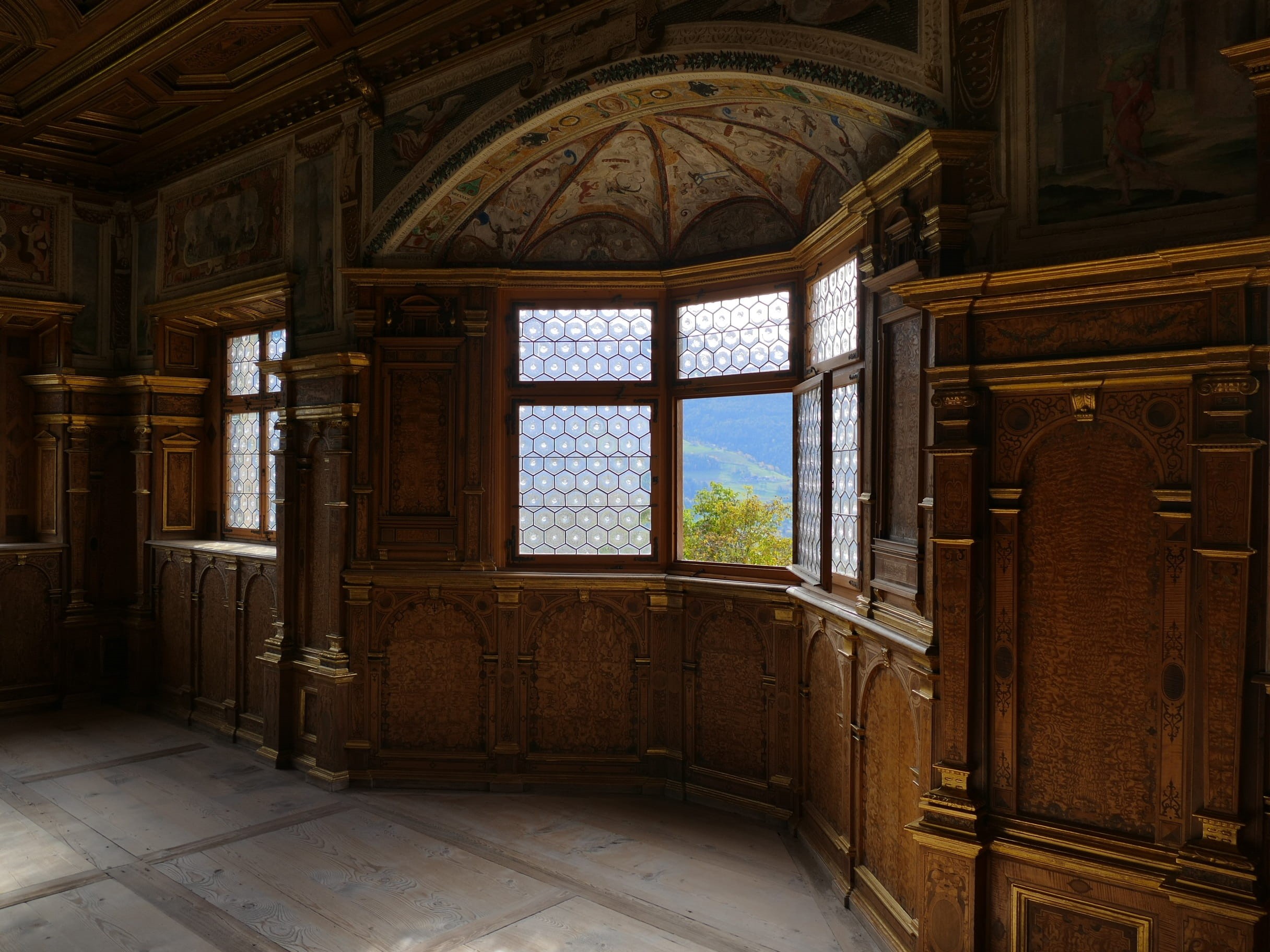 abandoned, interior, history, building, obsolete, bay window, arch, ceiling, south tyrol, flooring, house, door, old, day, the past, deterioration, architecture, HD Wallpaper