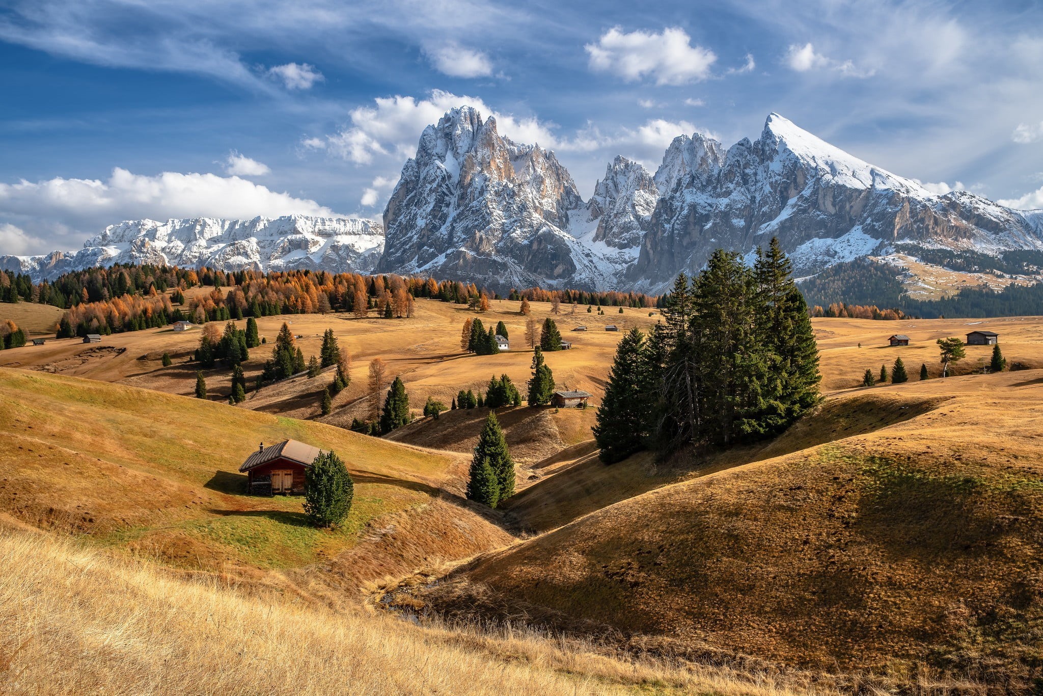 1080P, mountains, South Tyrol, The Dolomites, Alps, Italy, autumn, HD Wallpaper