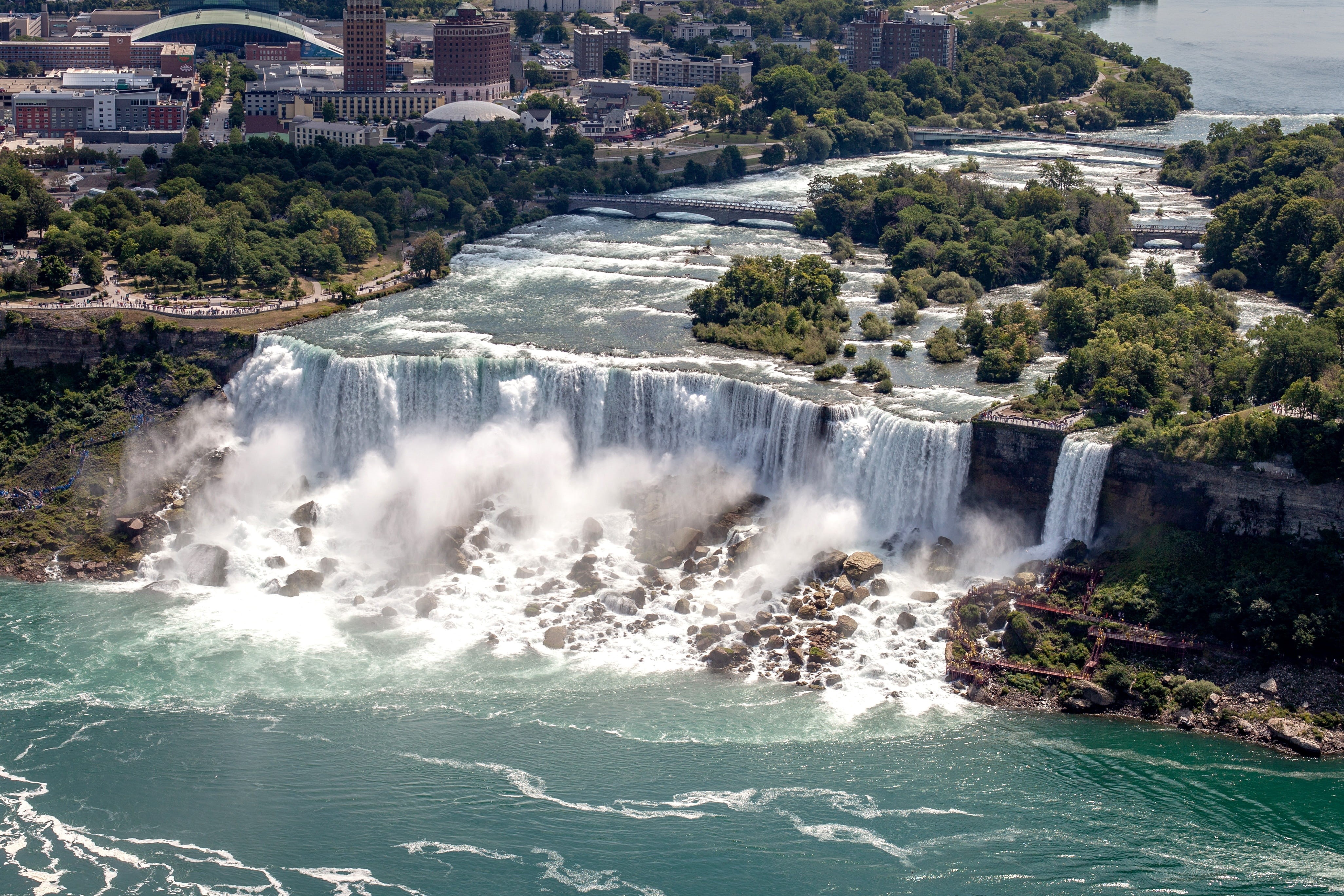 tree, outdoor, power in nature, wonder, no people, 4K, nature, plant, powerful, water, scenics - nature, motion, niagra falls, travel destinations, built structure, HD Wallpaper