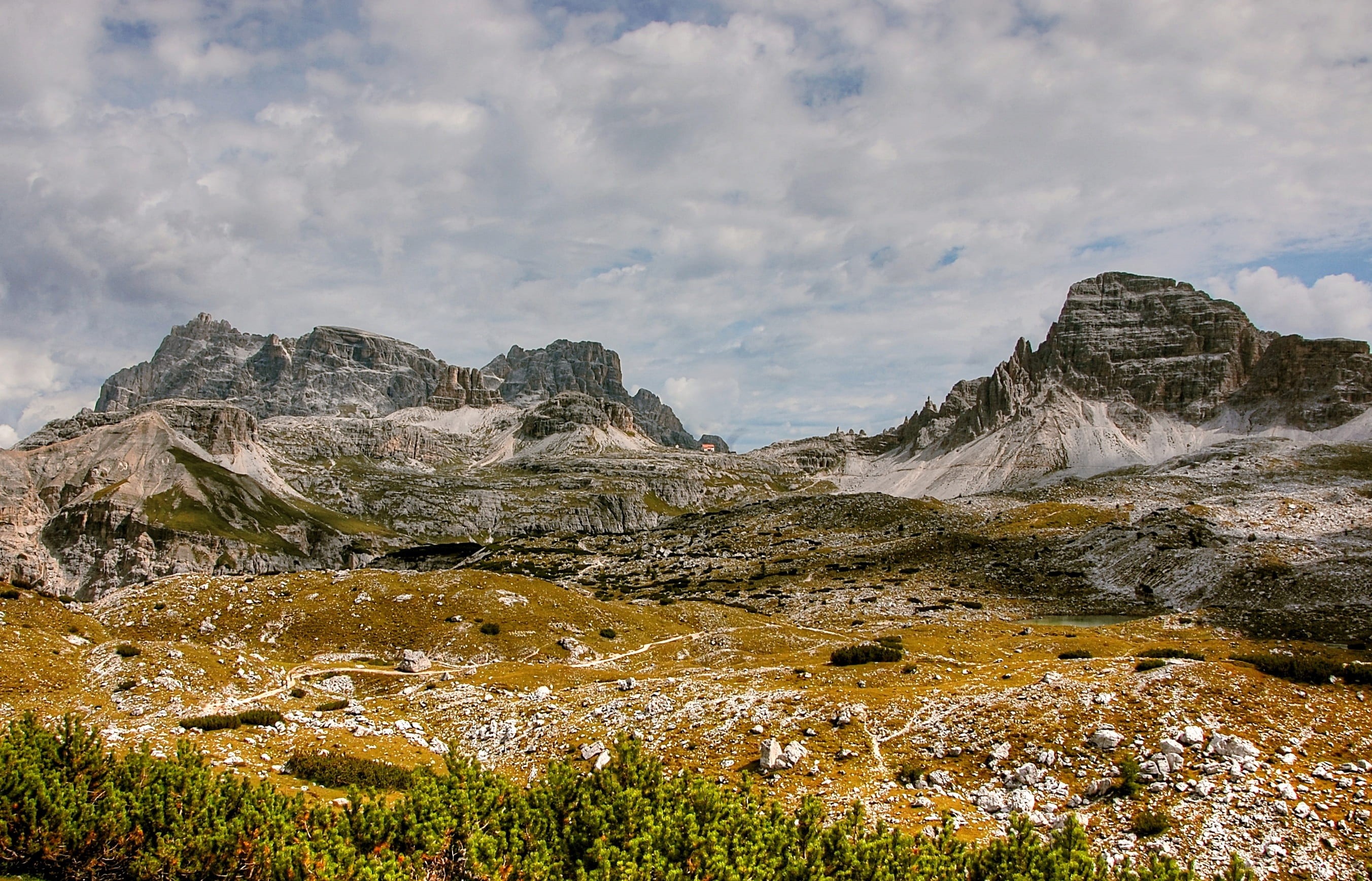 non-urban scene, alpine, rock, tranquility, summer, outdoors, scenics - nature, italy, 2K, mountain, hiking, beauty in nature, mountain pass, panorama, HD Wallpaper