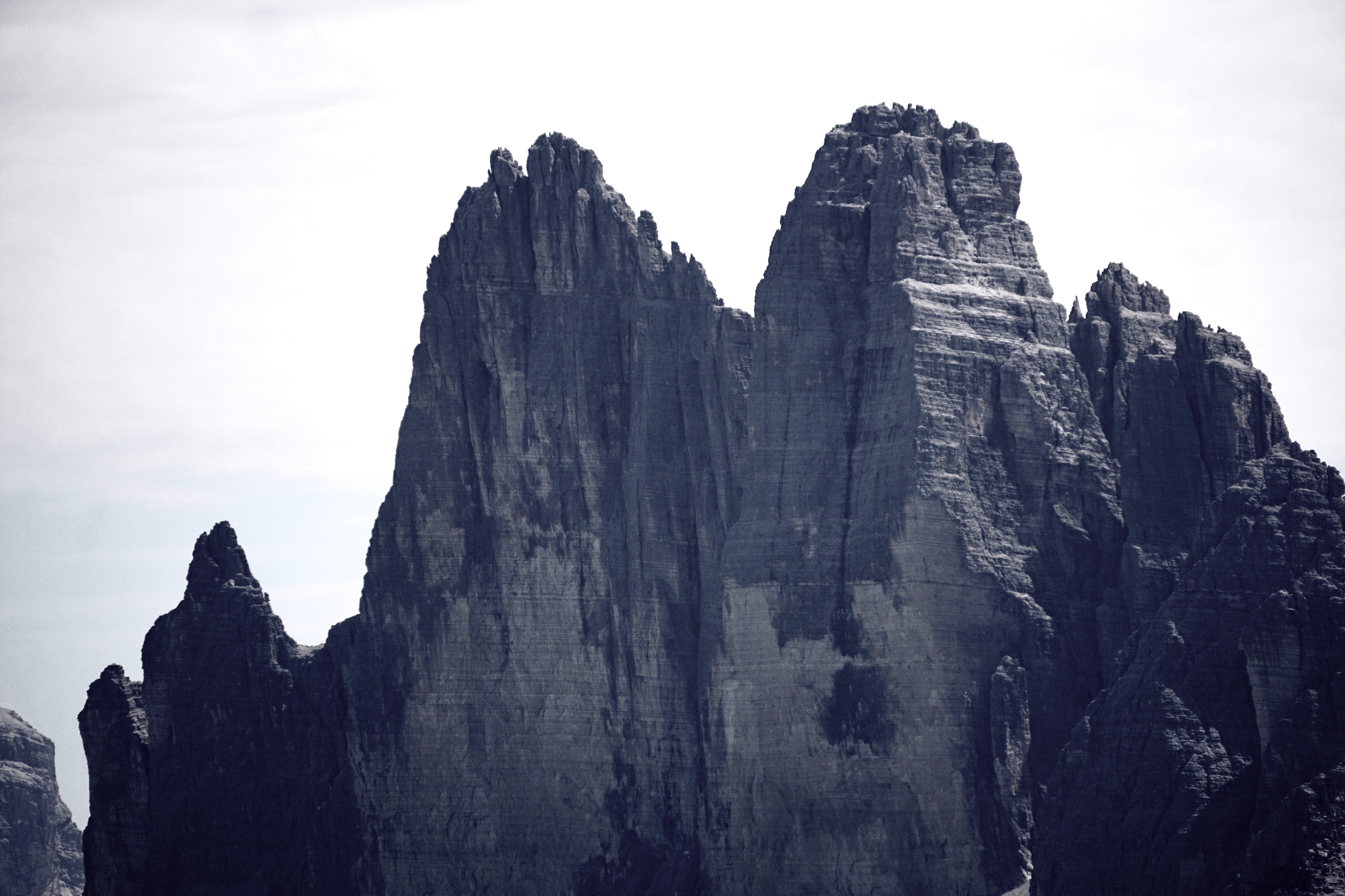 outdoors, travel, eroded, mountain, physical geography, mountains, day, low angle view, stone, scenics - nature, tranquility, 5K, nature, alpine, three zinnen, HD Wallpaper
