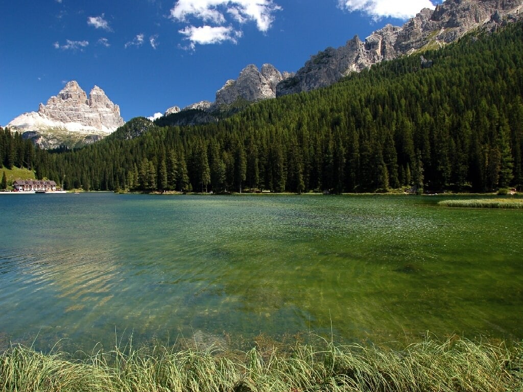 lake, art, lakes, 480P, hd, nature, Misurina, HD Wallpaper