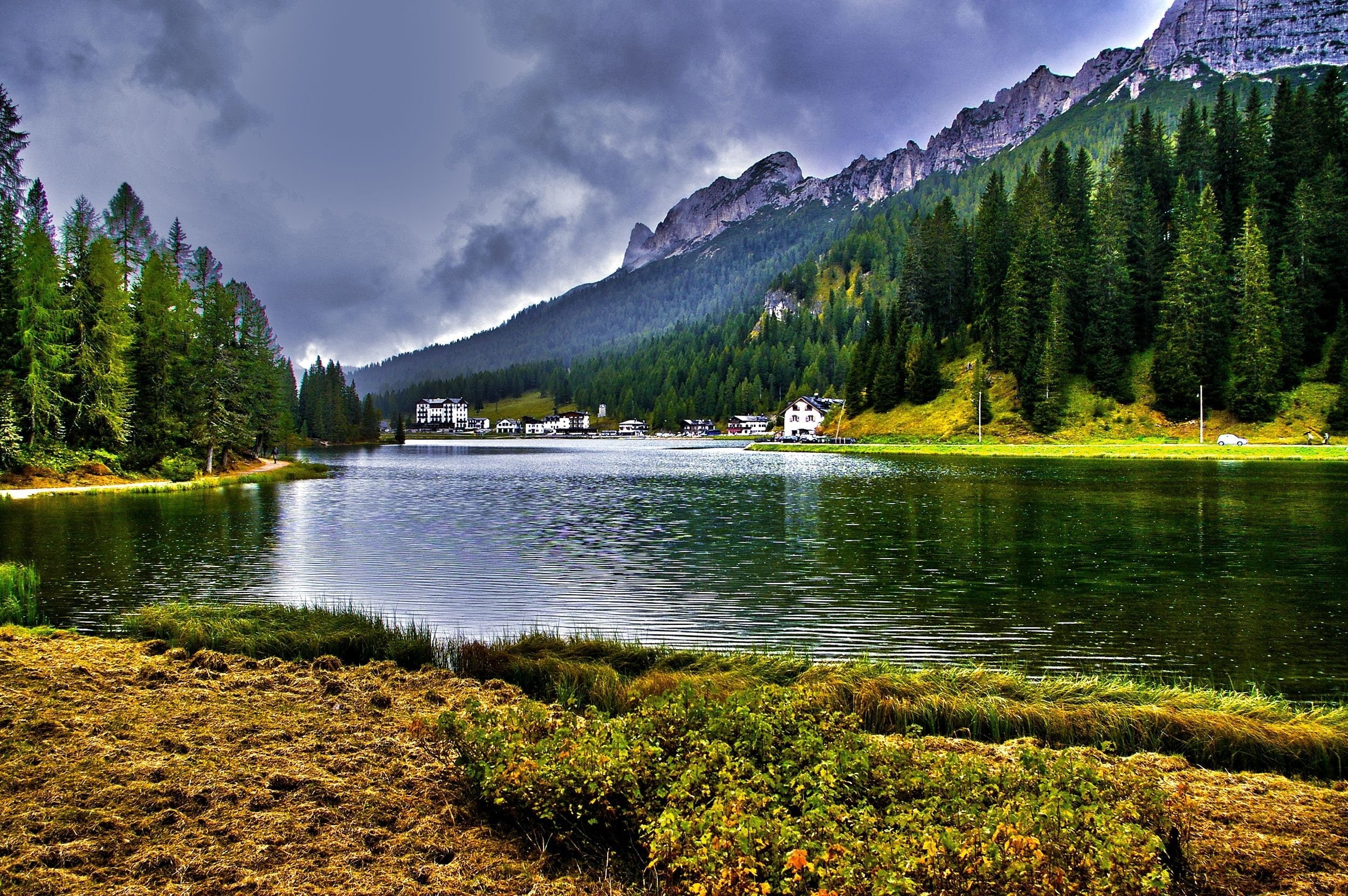 1080P, lake, dolomites, italy, misurina, HD Wallpaper