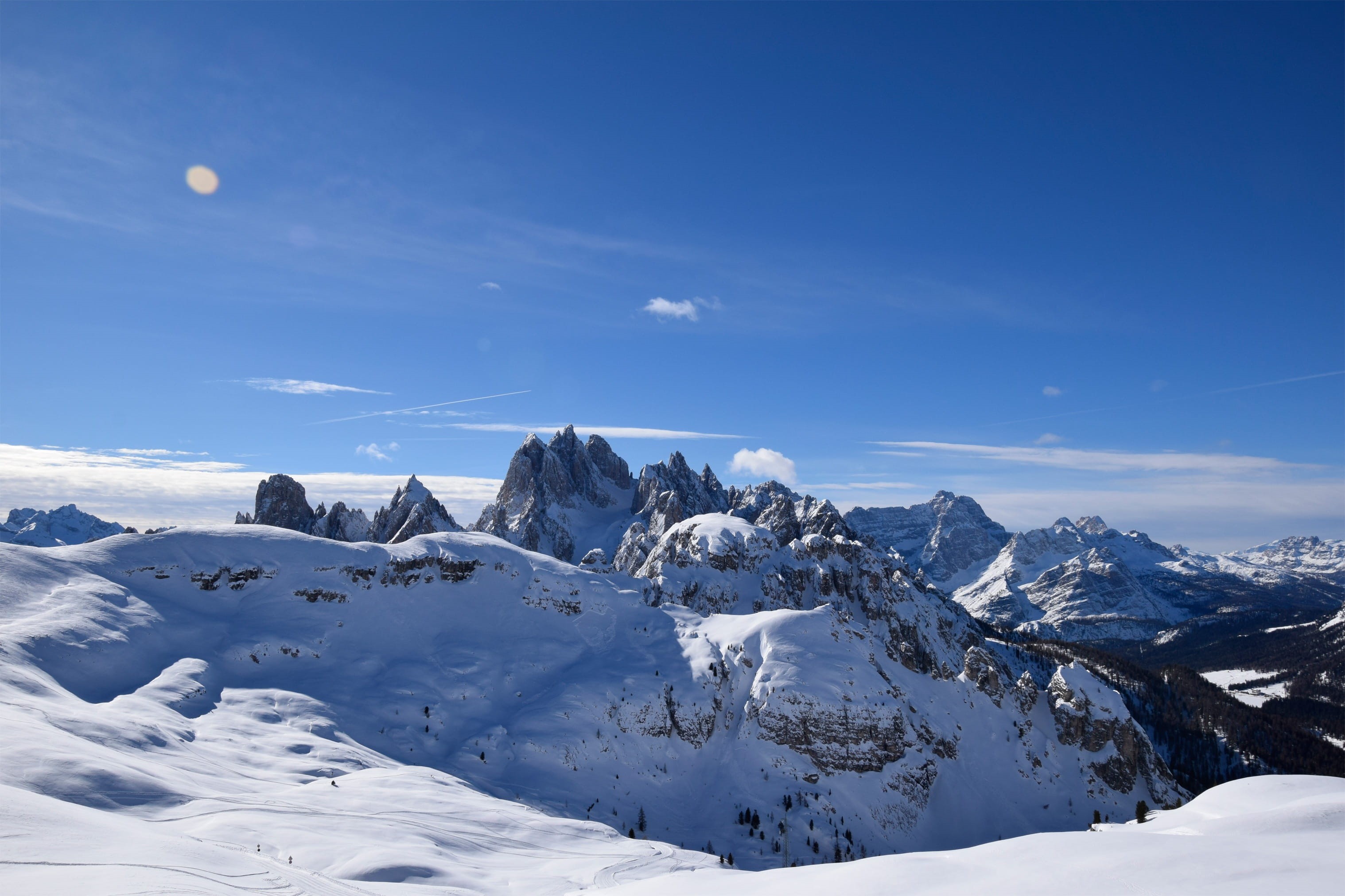 cold temperature, mountain, landscape, nature, outdoors, alpine, white color, south tyrol, scenics - nature, beauty in nature, tranquility, dolomites, mountain range, HD Wallpaper