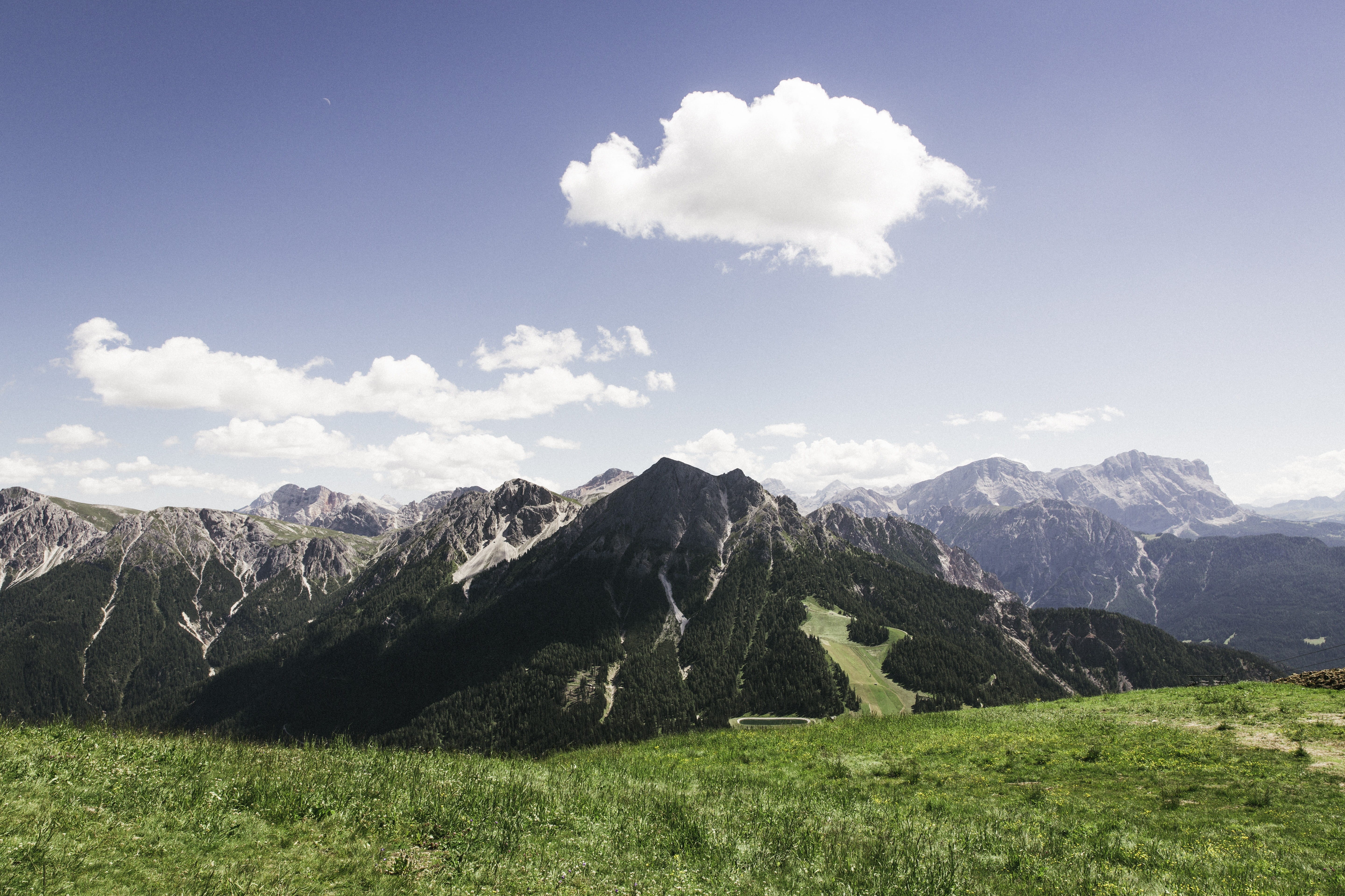 day, tourism, dolomites, italy, landscape, plateau, 5K, sunlight, trees, nature park, view, near, destination, more, brown, plant, south tyrol, tranquility, HD Wallpaper