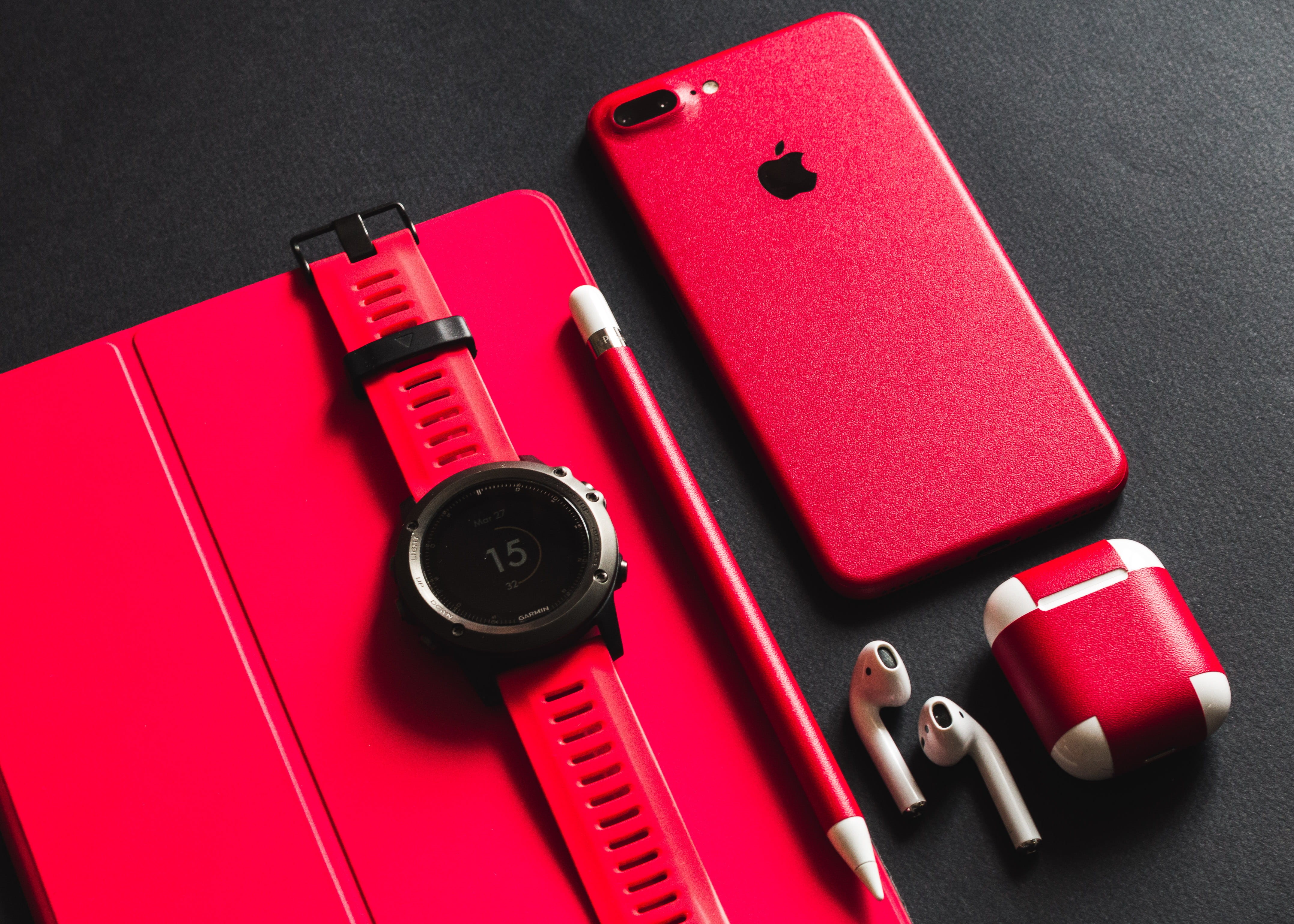 phone, studio shot, black color, medium group of objects, plus, text, strap, tablet, work tool, colored background, arts culture and entertainment, watch, HD Wallpaper
