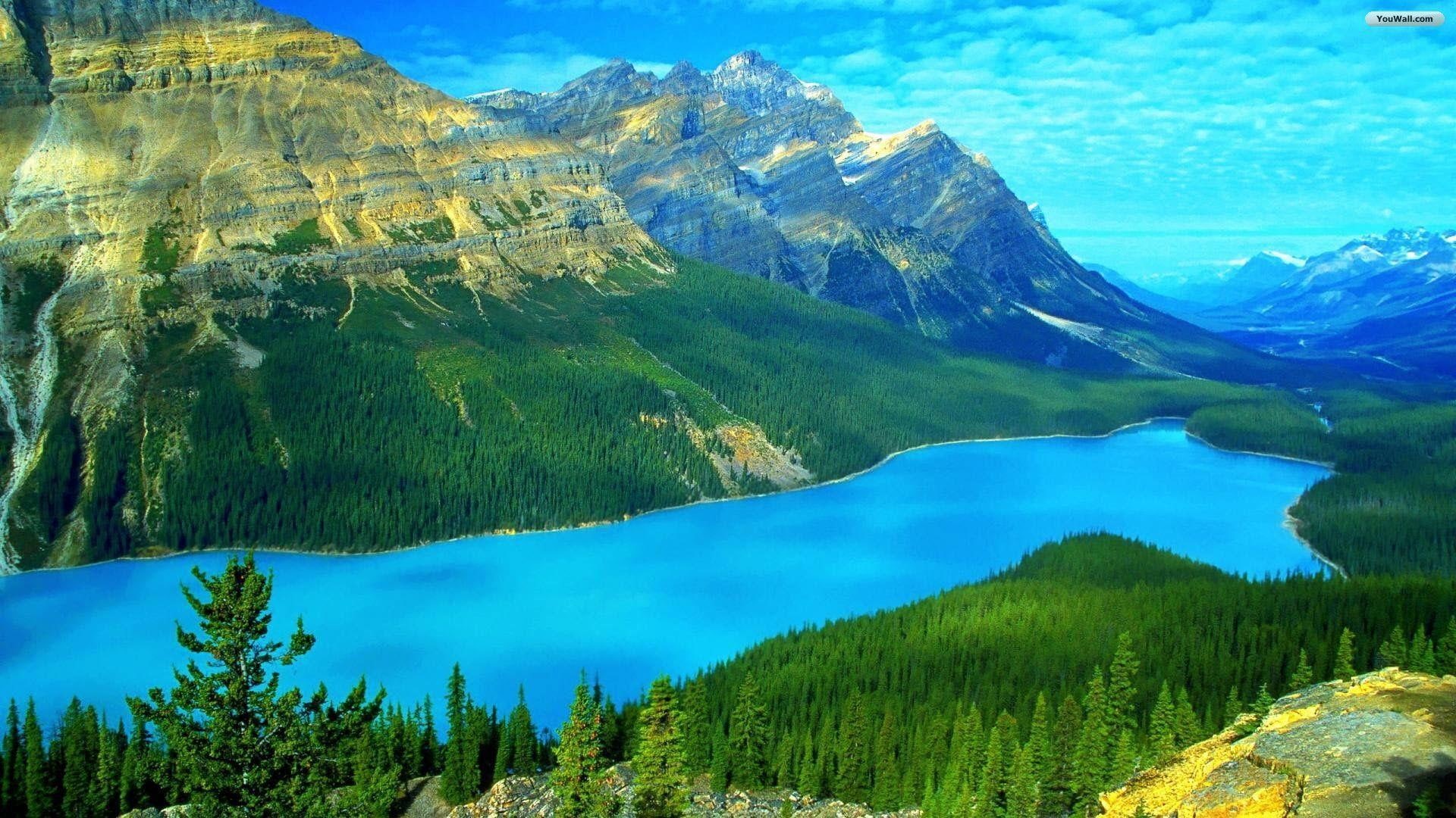 formation, green color, sky, environment, nature, landscape, lake, plant, mountain range, idyllic, mountain, naturaleza, day, beauty in nature, outdoors, HD Wallpaper
