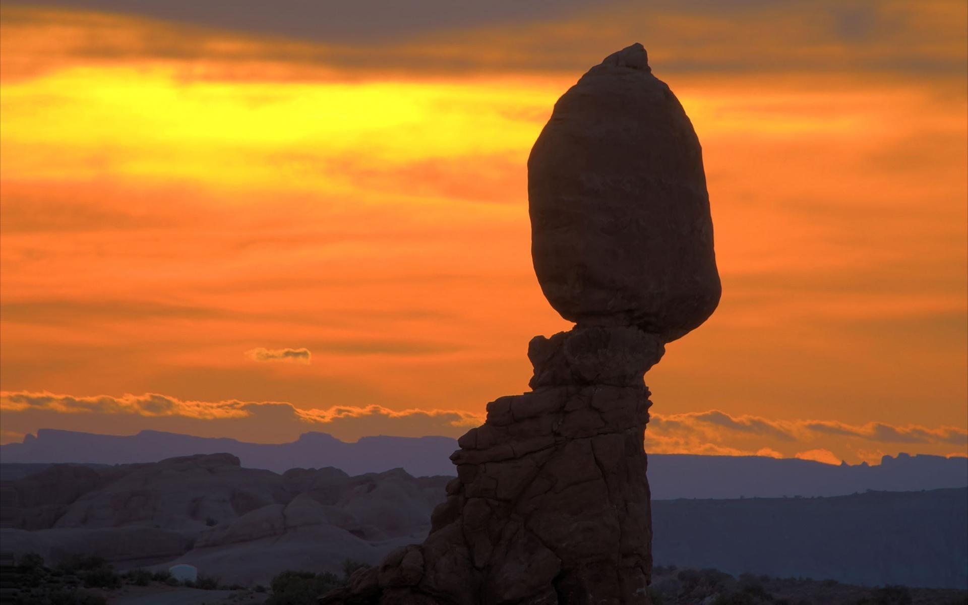 nuvens, rochas, equilibrio, montanhas, nature and landscapes, 1080P, natureza, HD Wallpaper