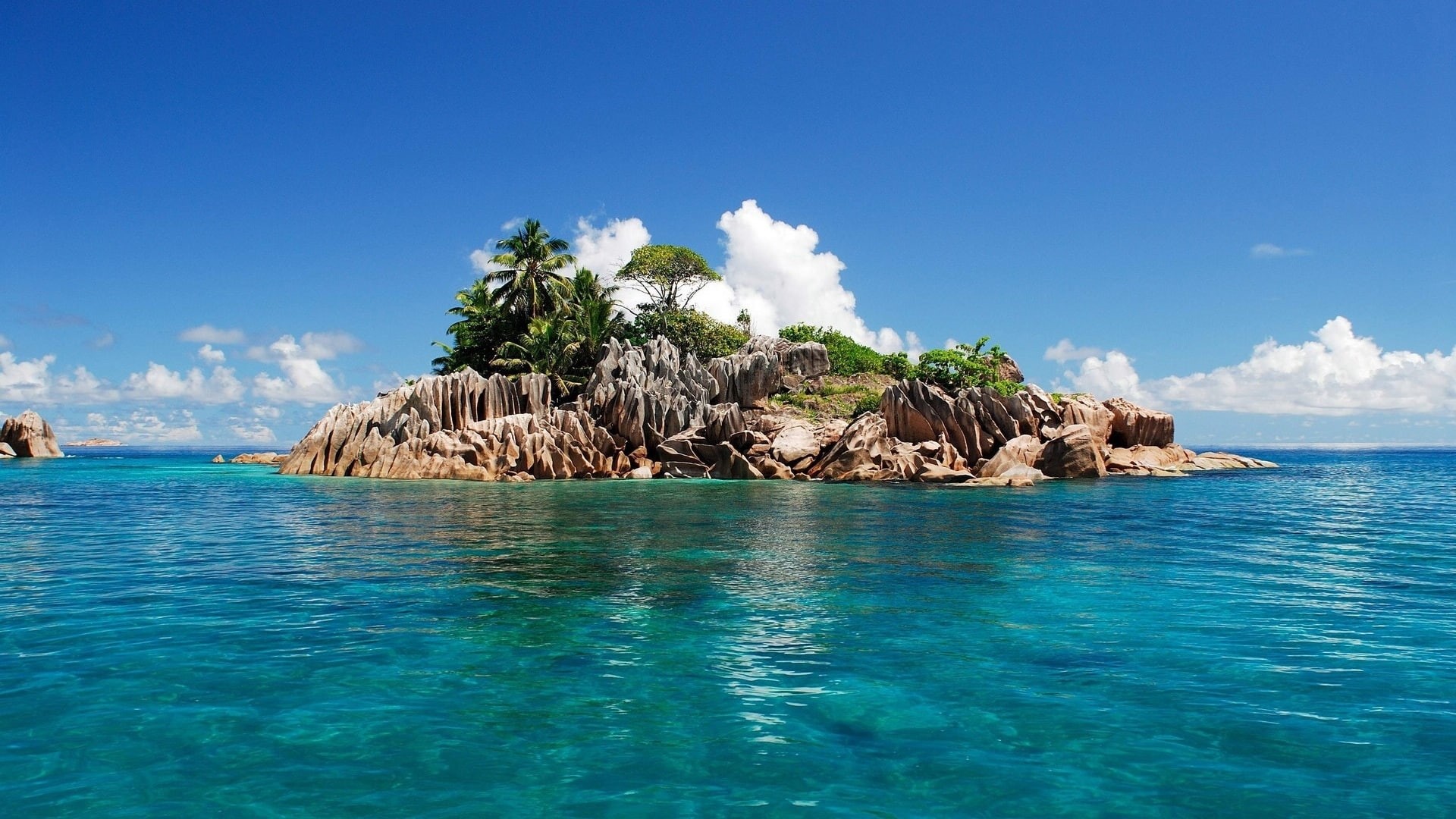 arboles, isla, naturaleza, mar, 1080P, HD Wallpaper