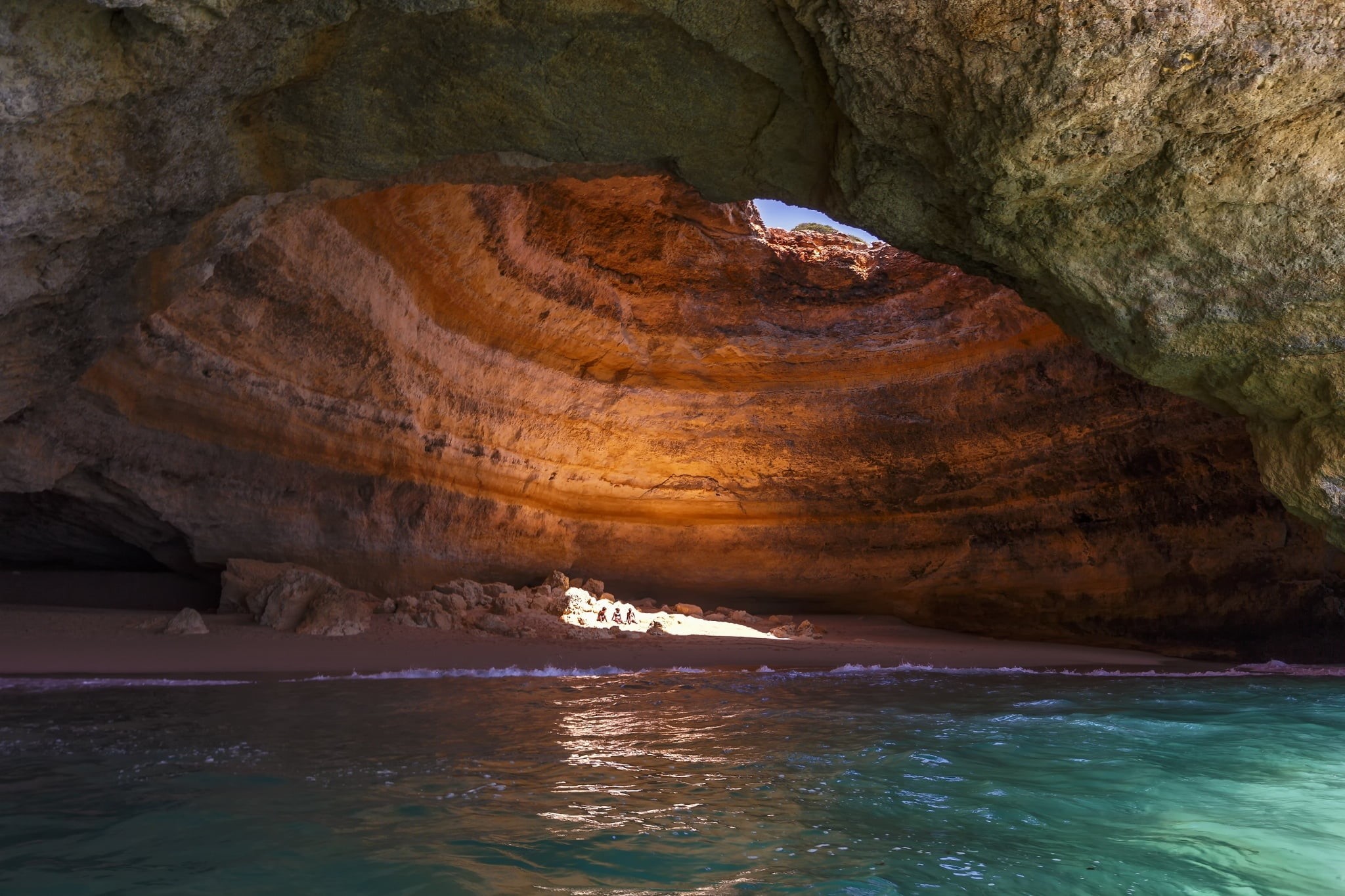 arch, summer, sea, tourism, famous Place, eroded, wave, geology, sandstone, the grotto, brown, blue, solid, rock - Object, tranquility, stone - Object, HD Wallpaper