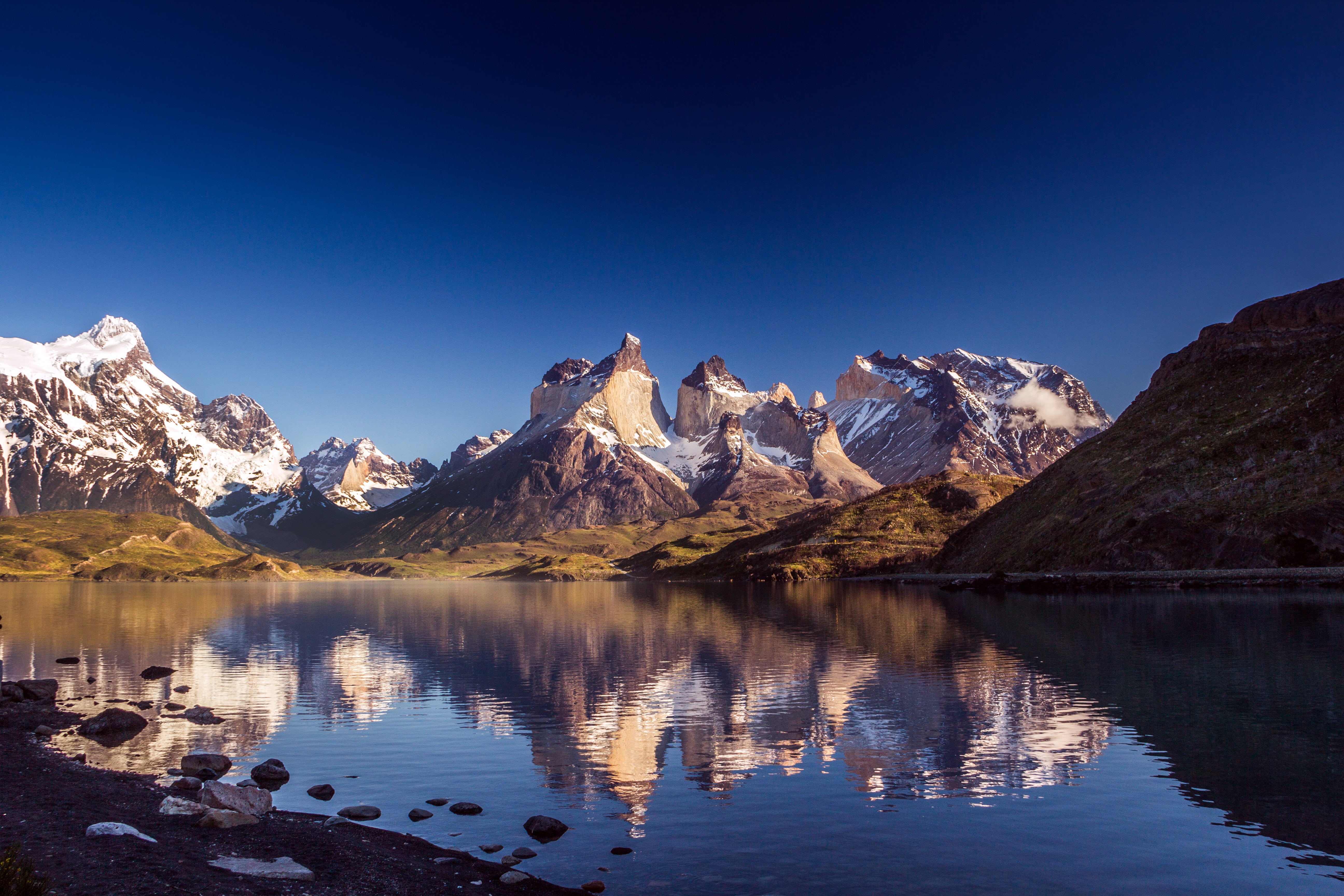 landscape, photography, body of water, Cielo, 5K, Magallanes, covered, travel, mountain, snow, 60D, Reserva, Sudamerica, daytime, glacier, reflection, HD Wallpaper