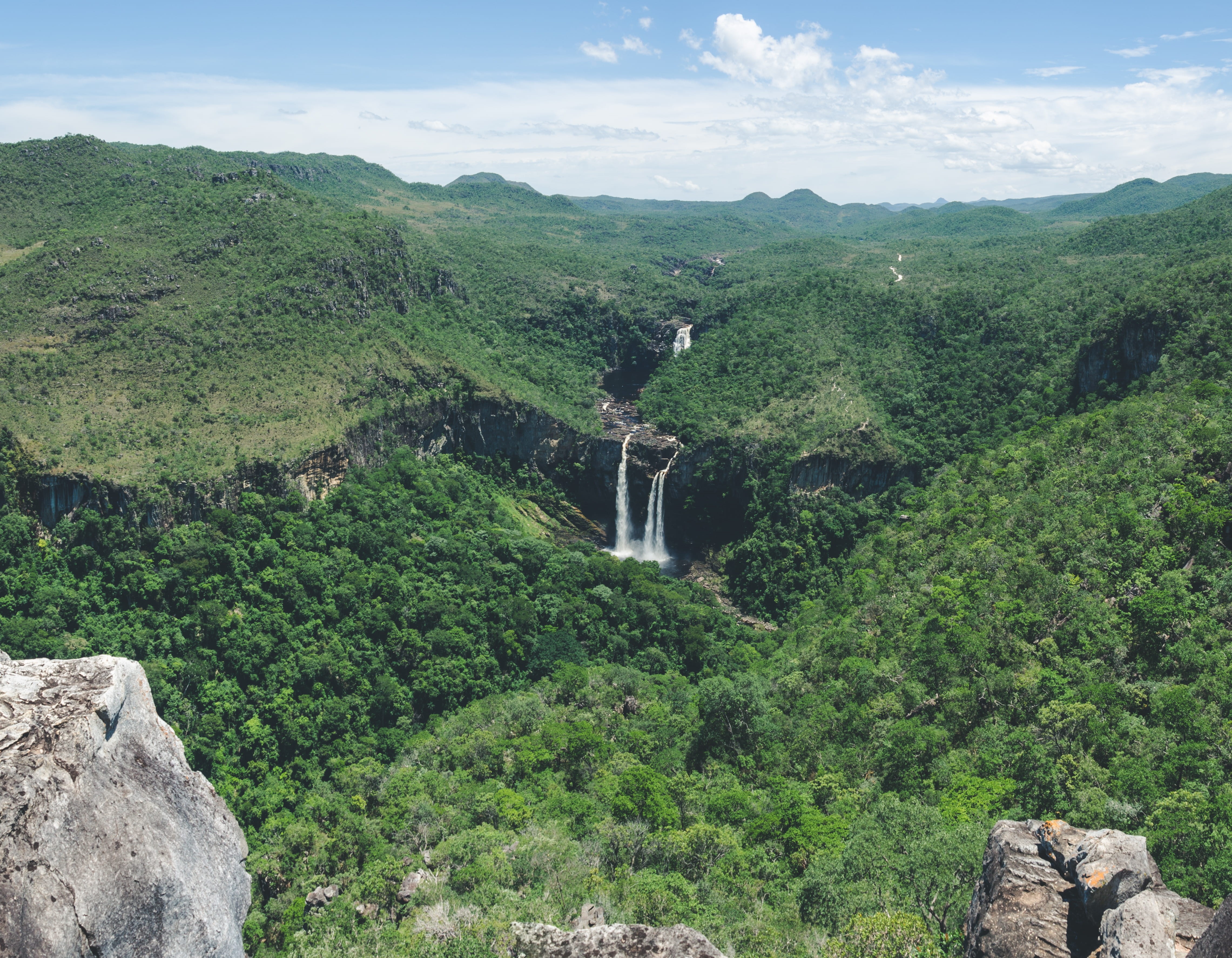 nature, rainforest, brasil, green color, sky, parque nacional da chapada dos veadeiros, land, mountain, landscape, outdoors, no people, water, tree, scenics - nature, HD Wallpaper