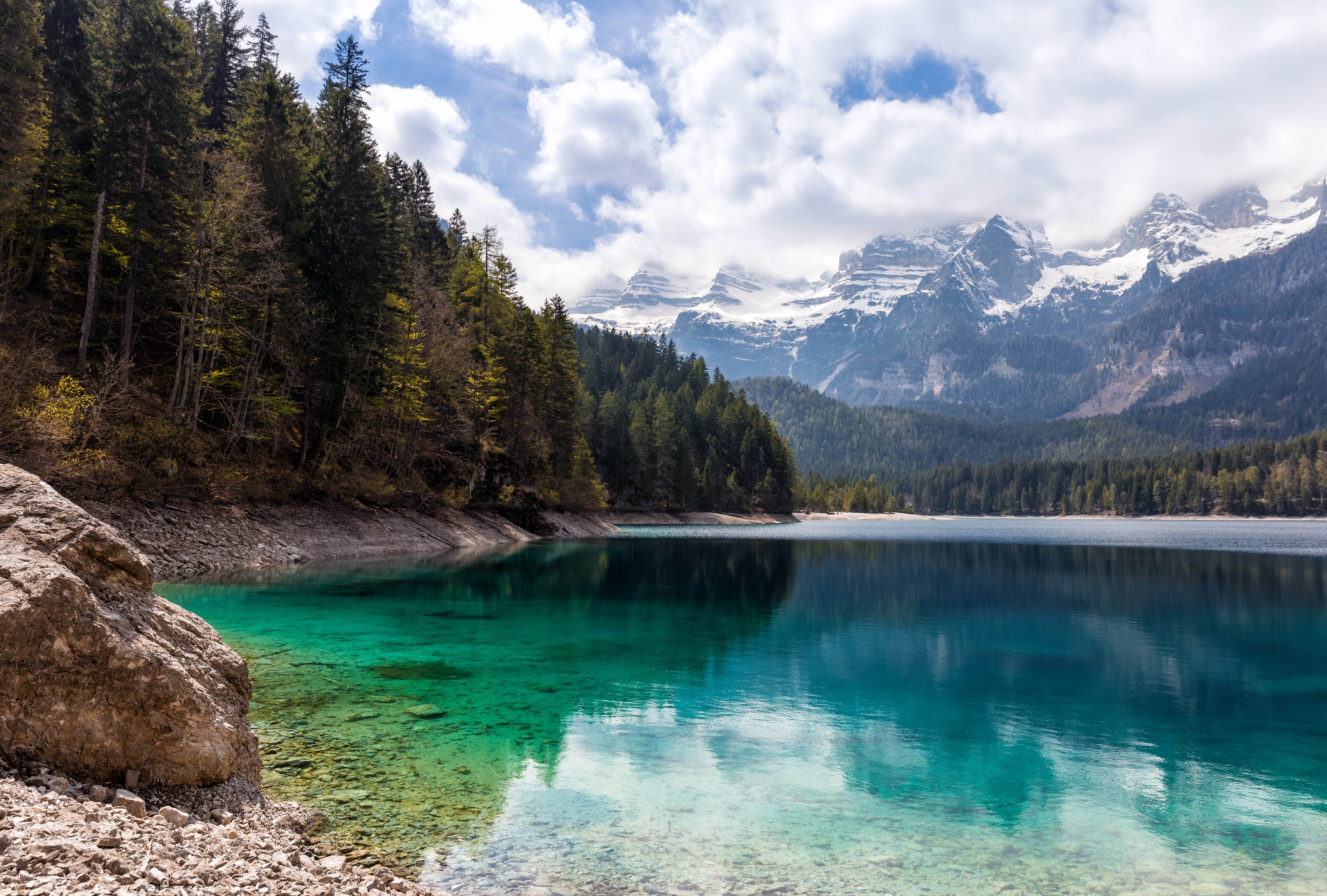 rocks, water, non-urban scene, hiking, plant, remote, outdoors, mountains, landscape, peace, nature, cloud - sky, mountain range, reflections, no people, HD Wallpaper