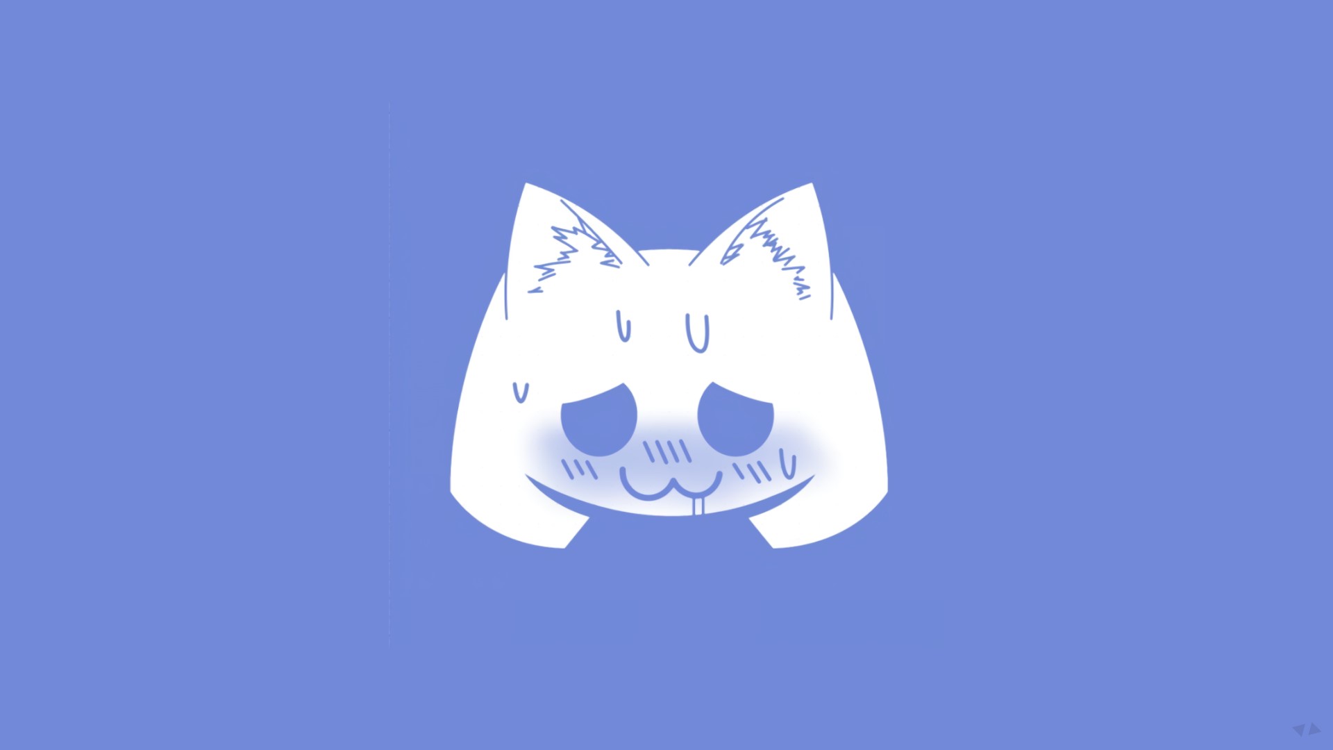 cat ears, simple background, digital art, sweat, Discord, blue, 1080P, white, logo, HD Wallpaper