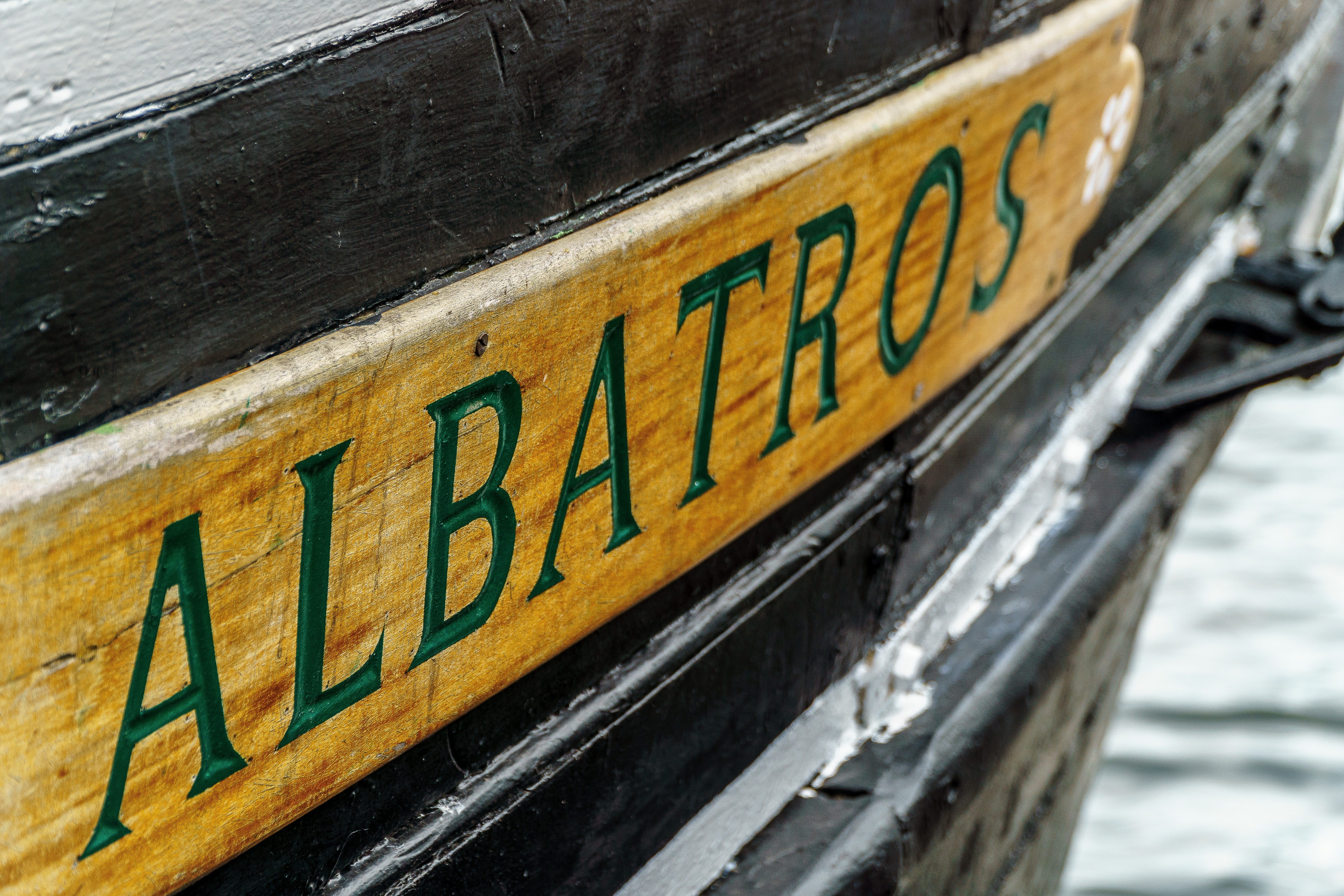 sea, day, tall ship, traditional ship, black color, baltic sea, close-up, building exterior, selective focus, text, sign, water, architecture, wall - building feature, HD Wallpaper