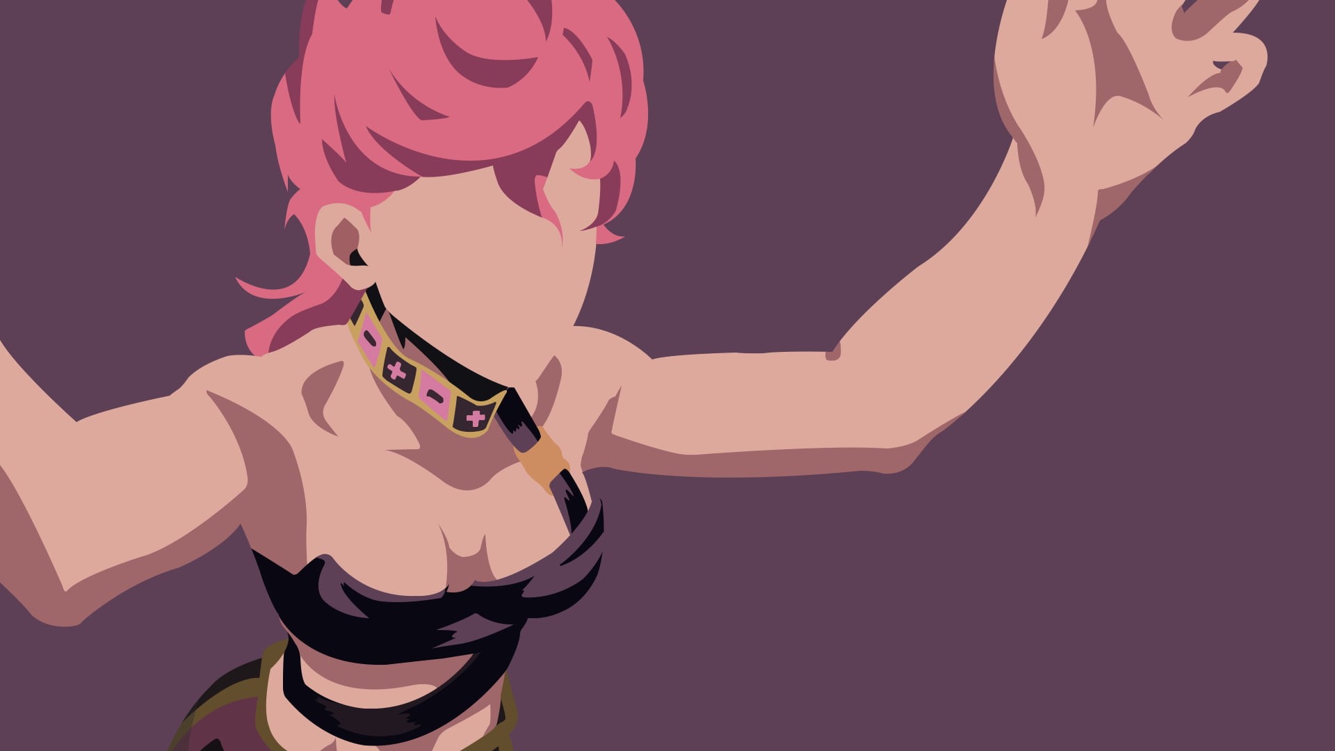 Girl, Pink Hair, Trish Una, JoJos Bizarre Adventure: Golden Wind, Minimalist, Jojos Bizarre Adventure, 1080P, Anime, HD Wallpaper