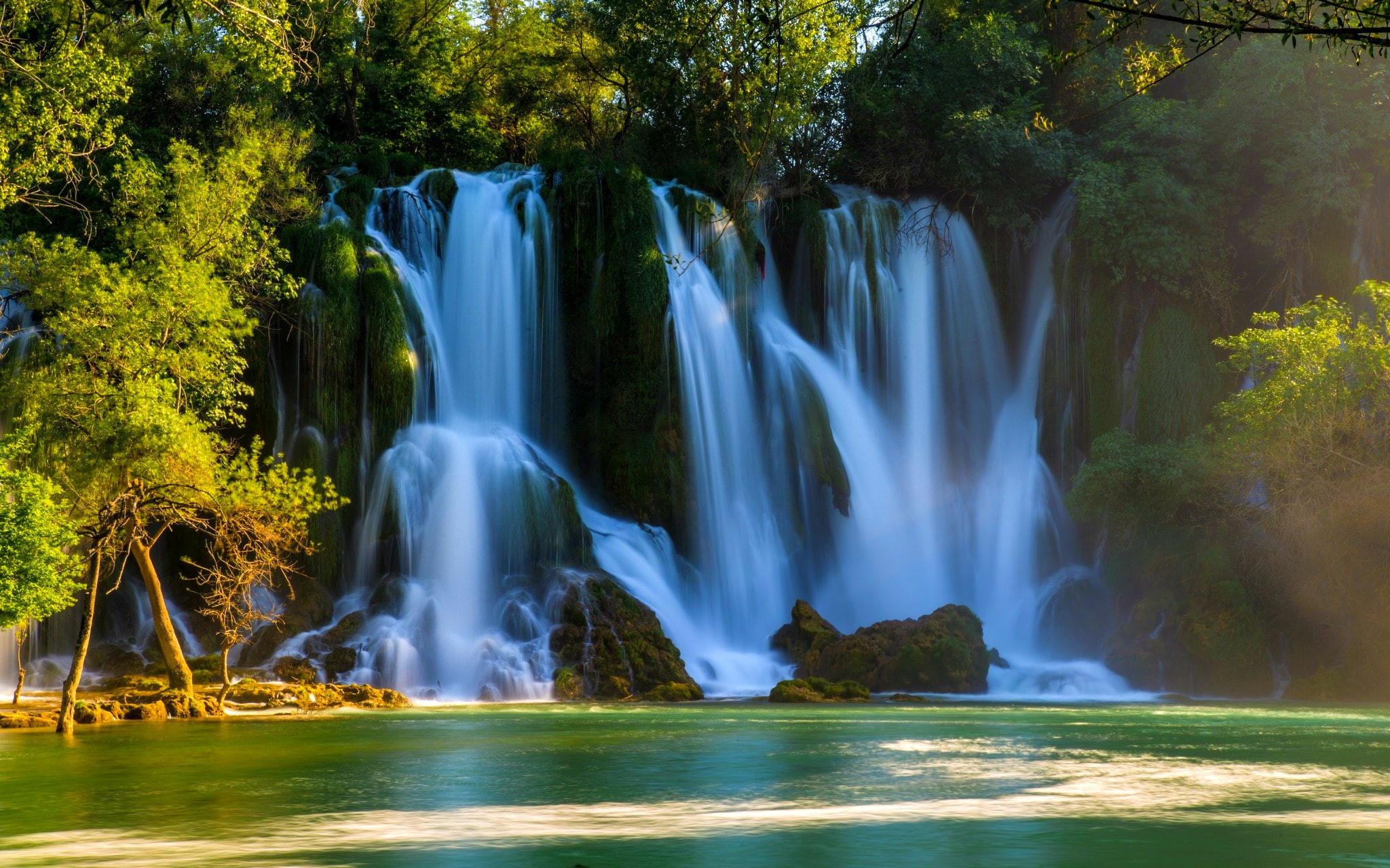 trees, 1080P, water, Bosnia and Herzegovina, waterfalls, Kravice Falls, threads, HD Wallpaper